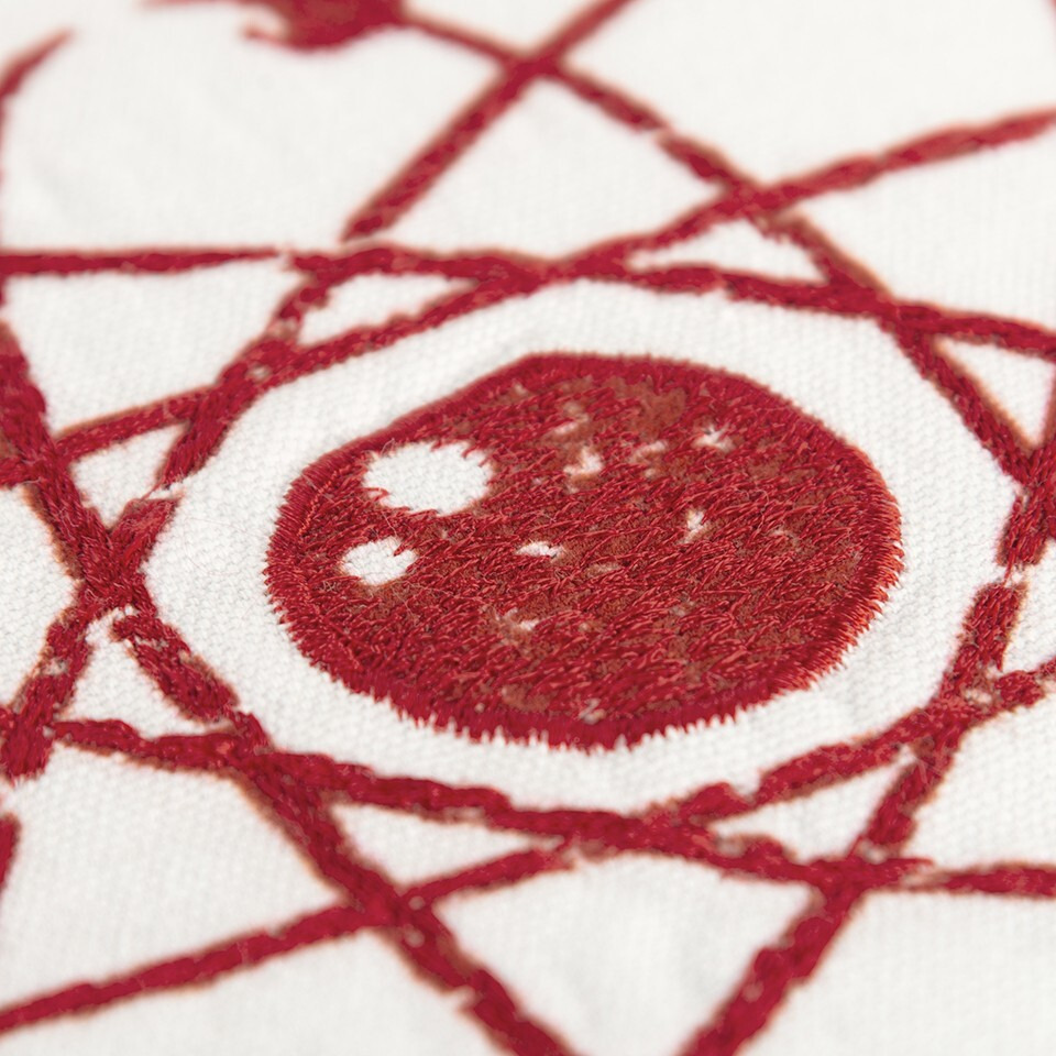 Red And White Never Trust An Atom Throw Pillow