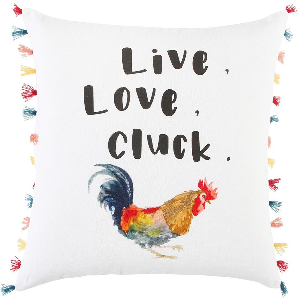 White Chicken Love Modern Throw Pillow