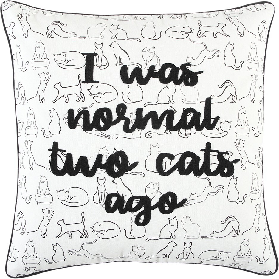Black And White Cat Postures Throw Pillow