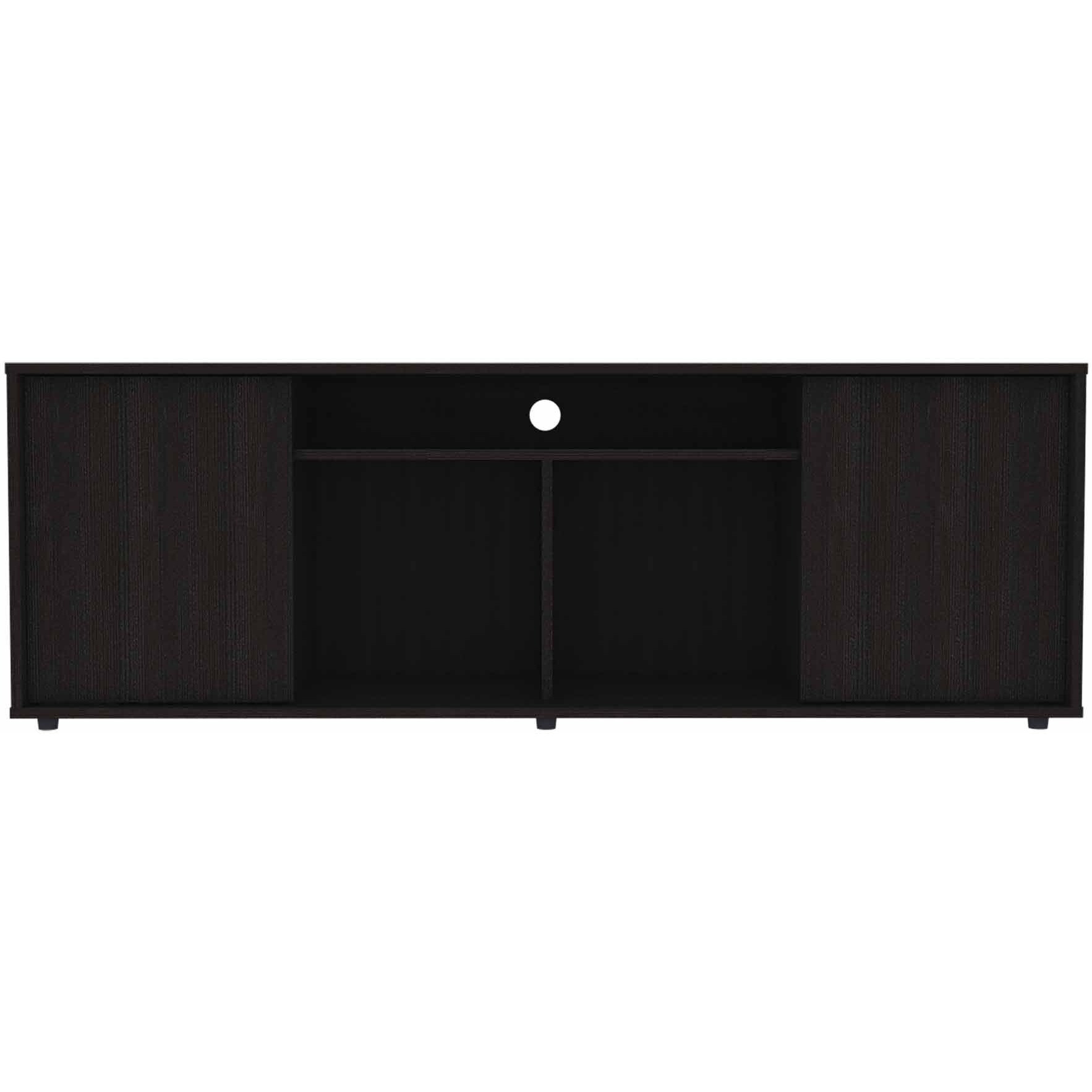 Black Tv Stand Media Center With Two Cabinets