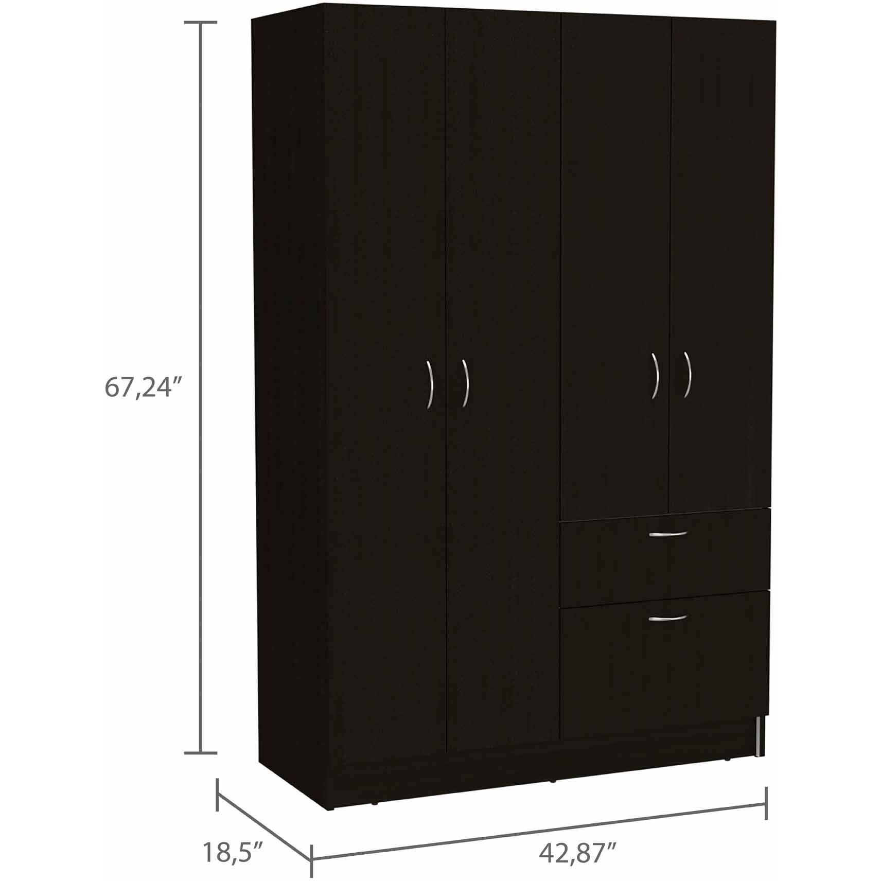 Black And White Tall Four Door Closet