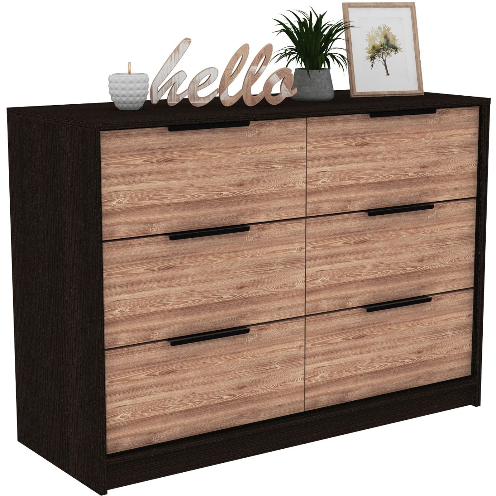 Modern Rustic Black And Natural Dresser