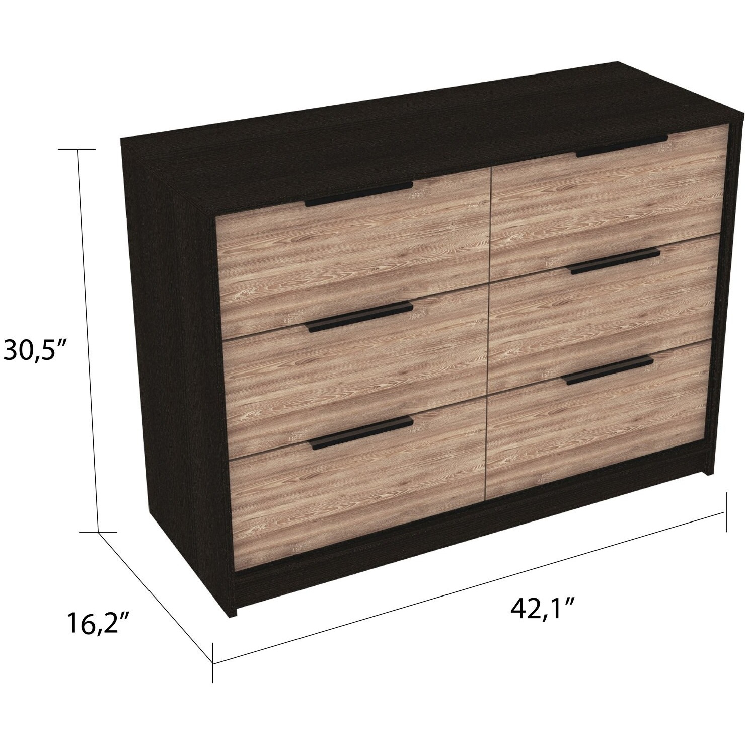 Modern Rustic Black And Natural Dresser