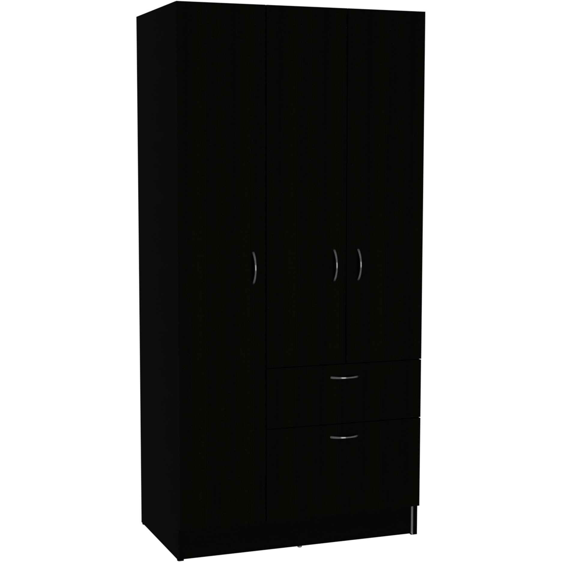 Black And White Three Door Armoire