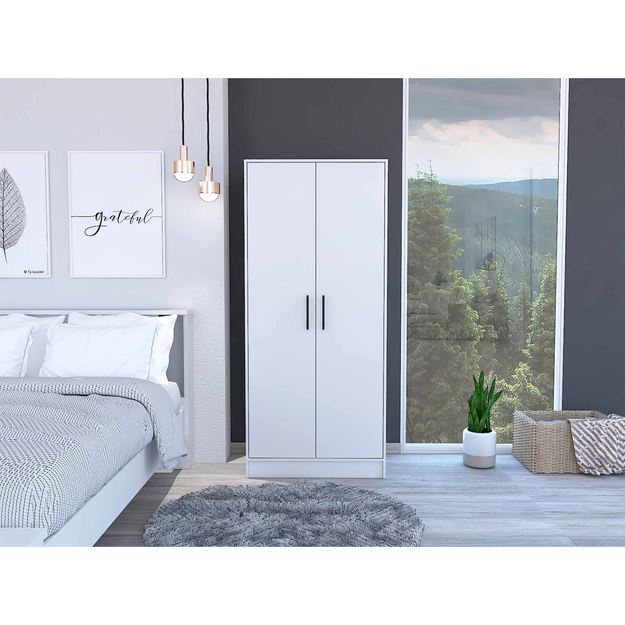 71"" White Tall Two Door Closet