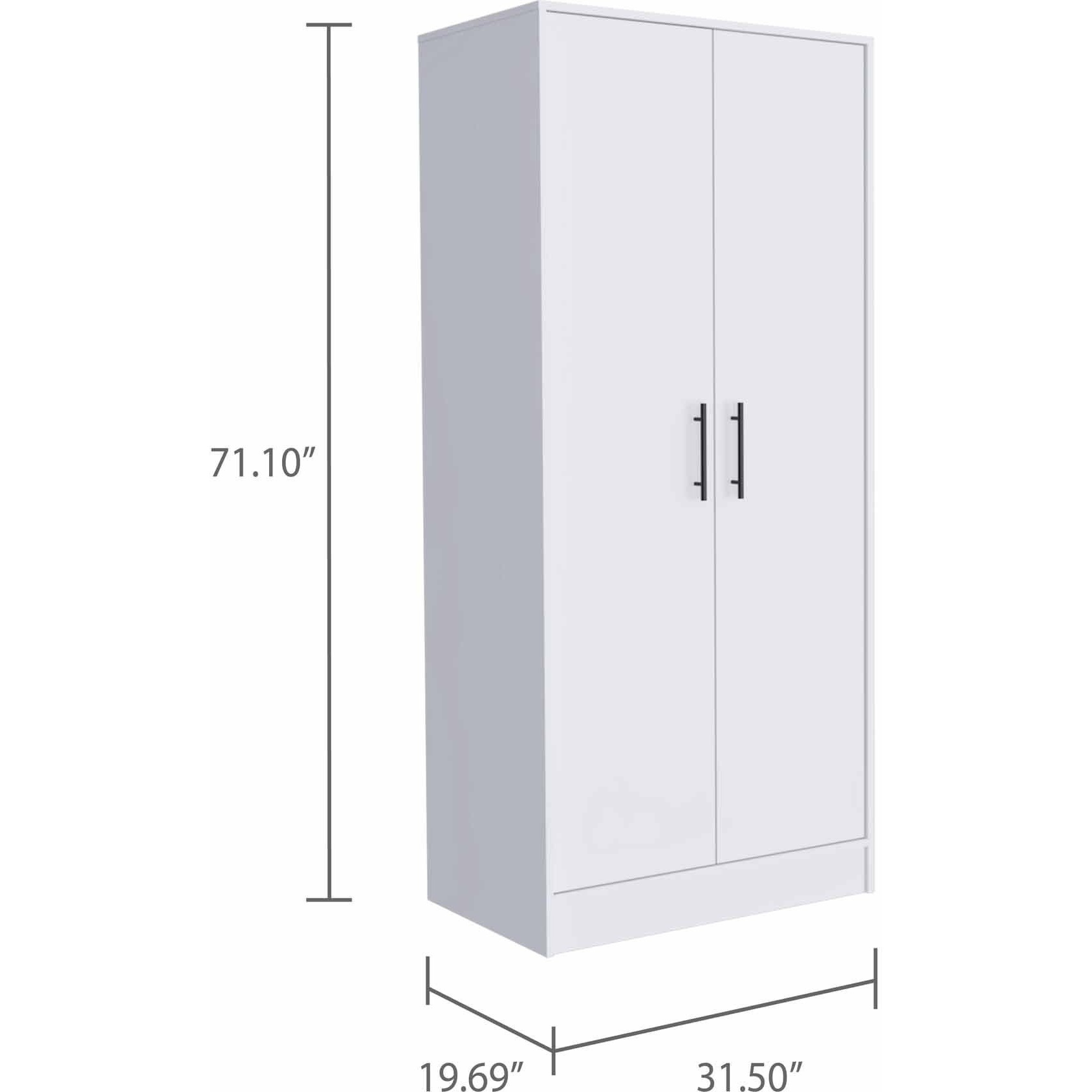 71"" White Tall Two Door Closet