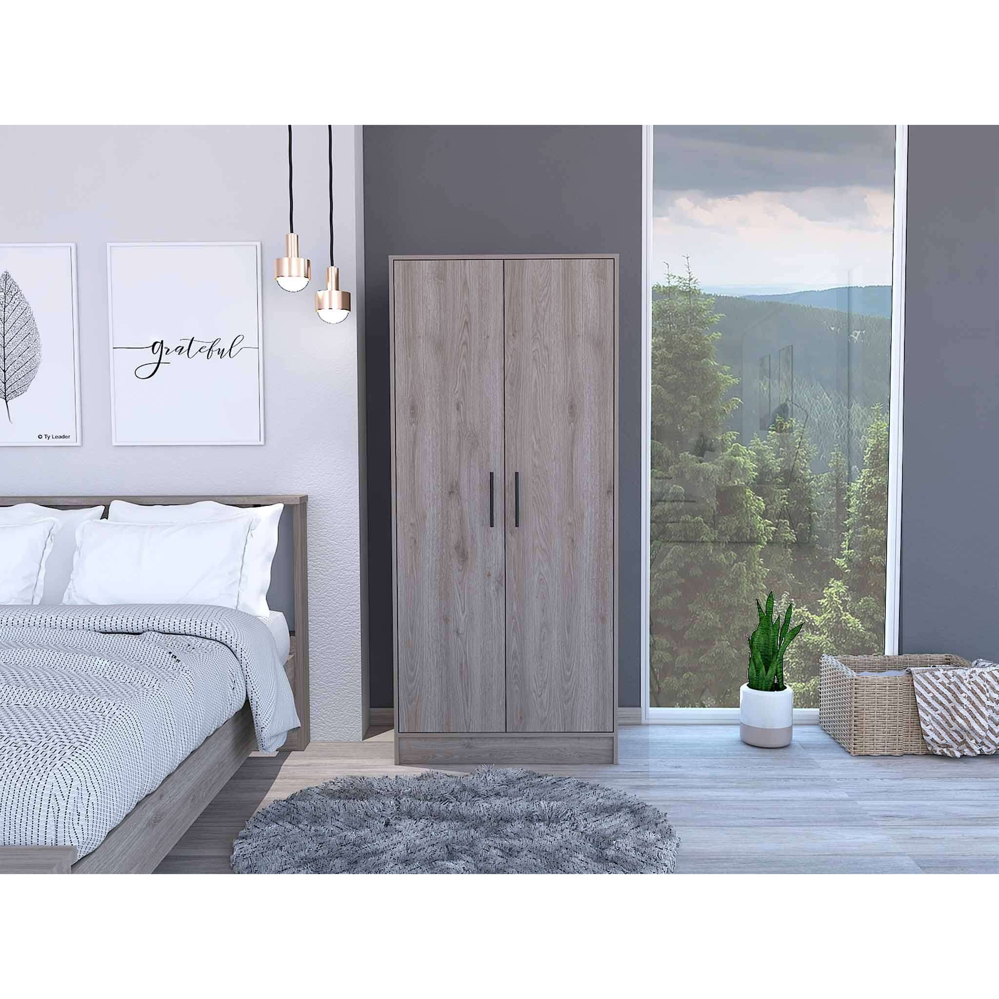 71"" Light Gray Tall Two Door Closet