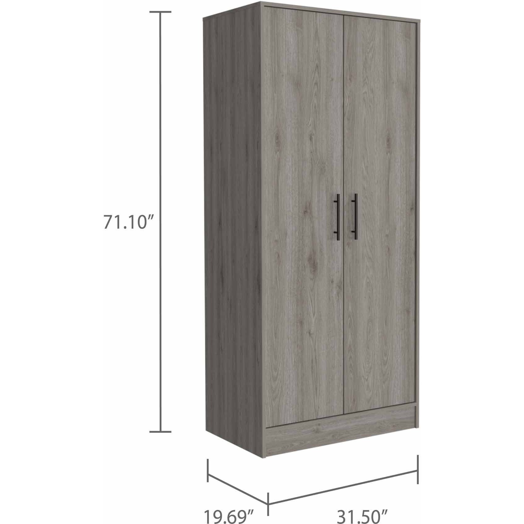 71"" Light Gray Tall Two Door Closet