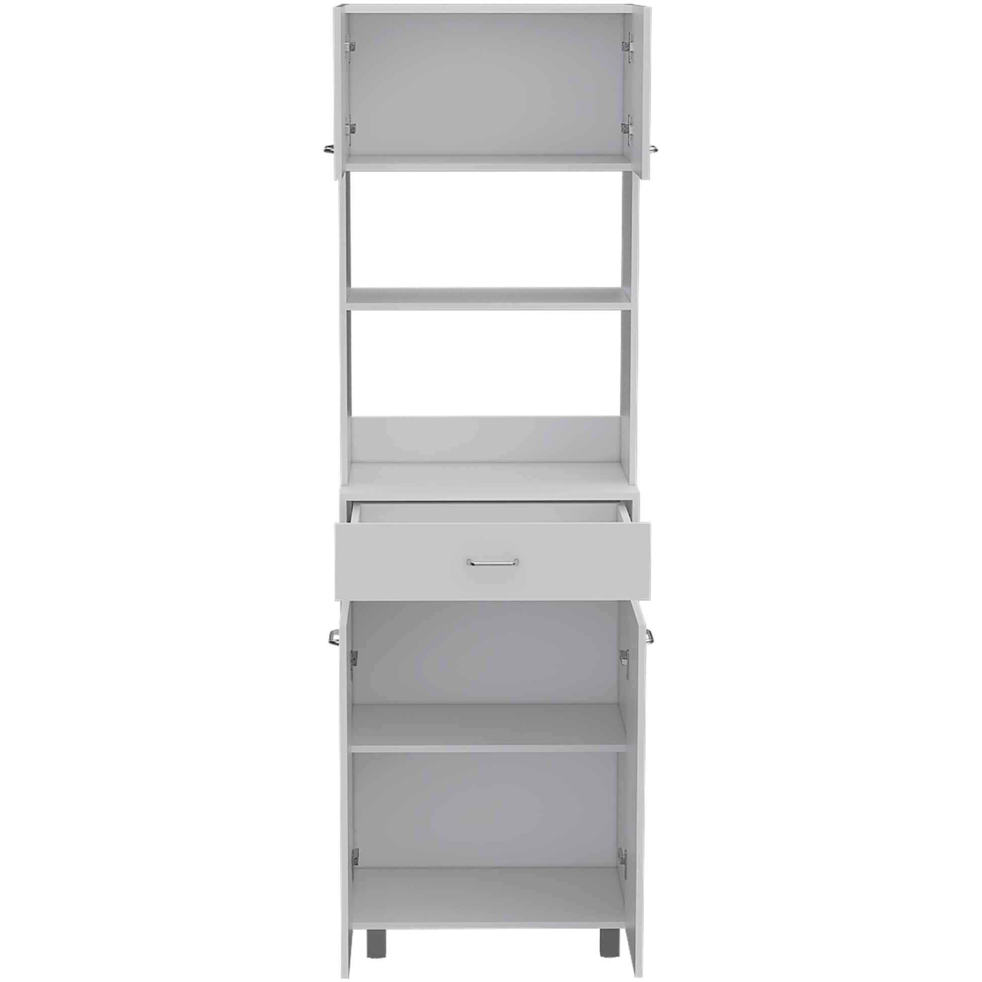 White Tall Pantry Cabinet With Two Storage Shelves