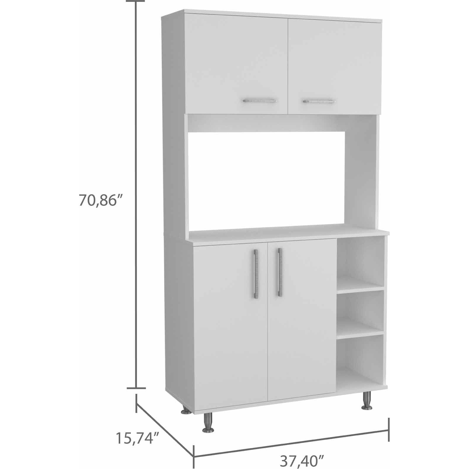 Modern White Kitchen Cabinet With Two Storage Shelves