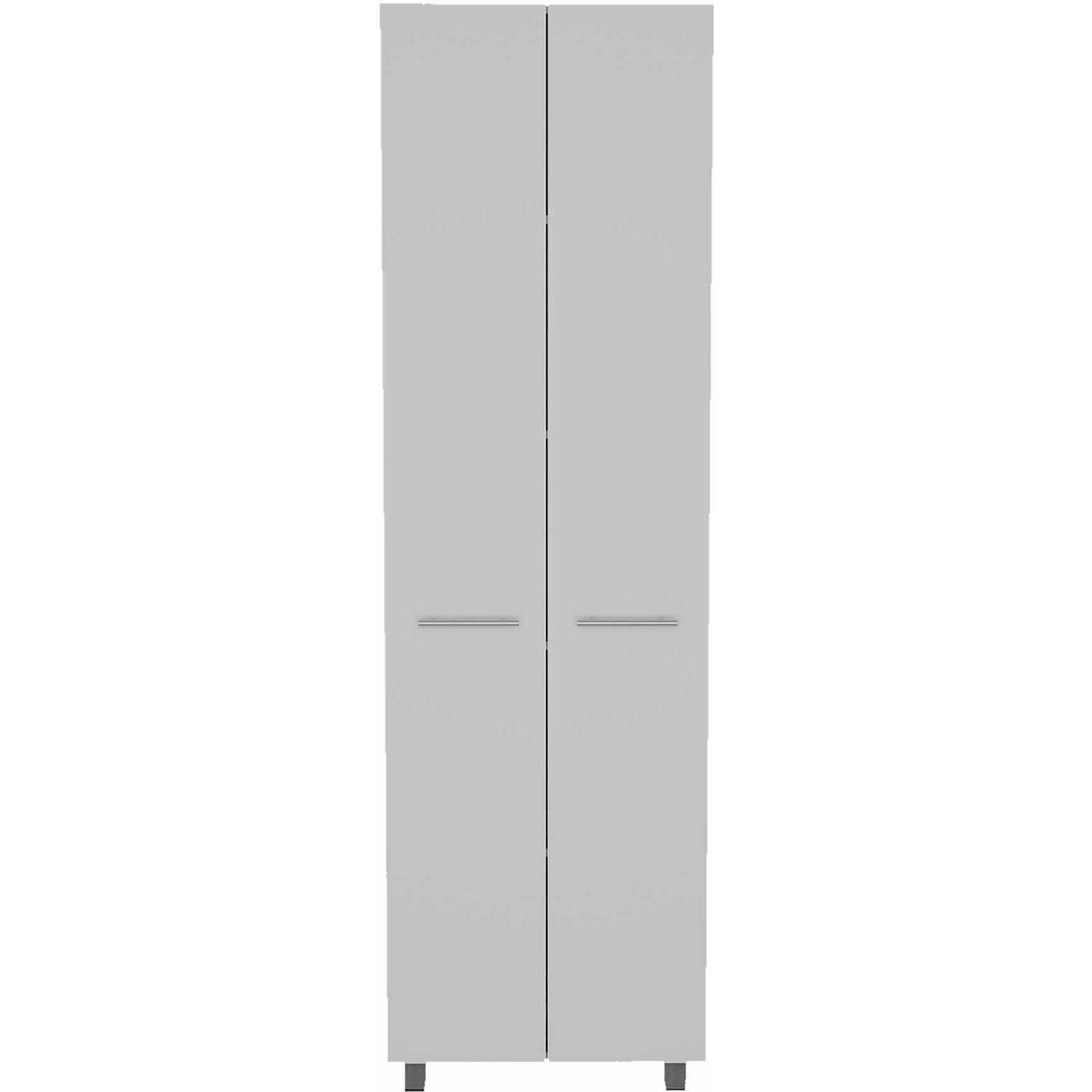 78"" Modern White Pantry Cabinet With Two Full Size Doors