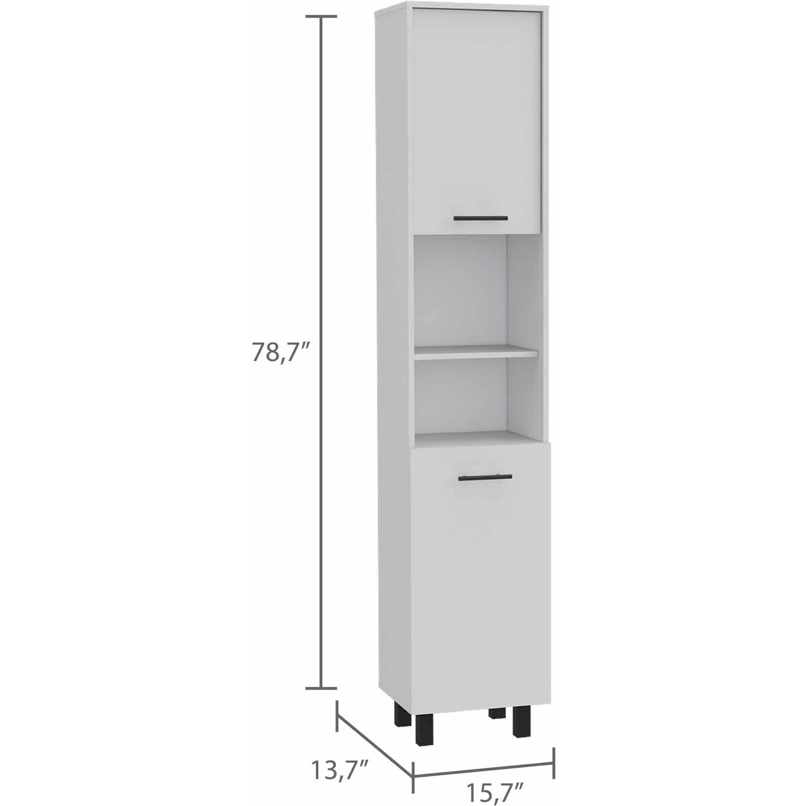 78"" Modern White Sleek And Tall Pantry Cabinet