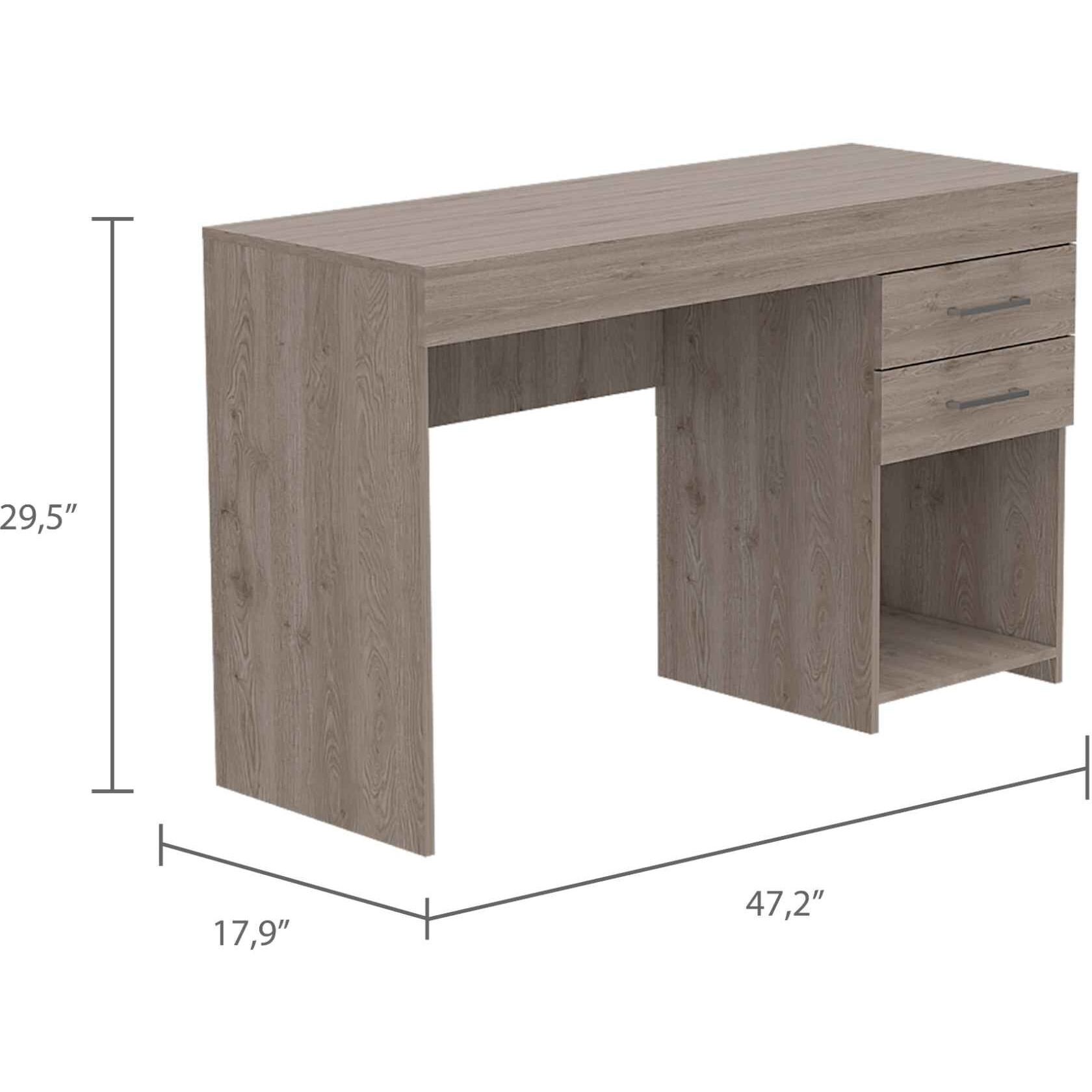 Deon Light Gray Two Drawer Computer Desk