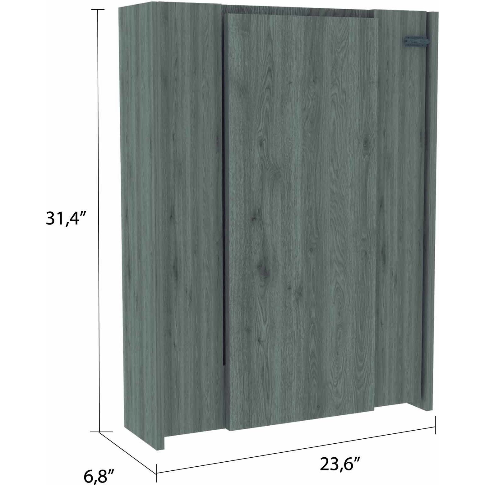 Modern Gray Retractable Desk Or Bar Cabinet