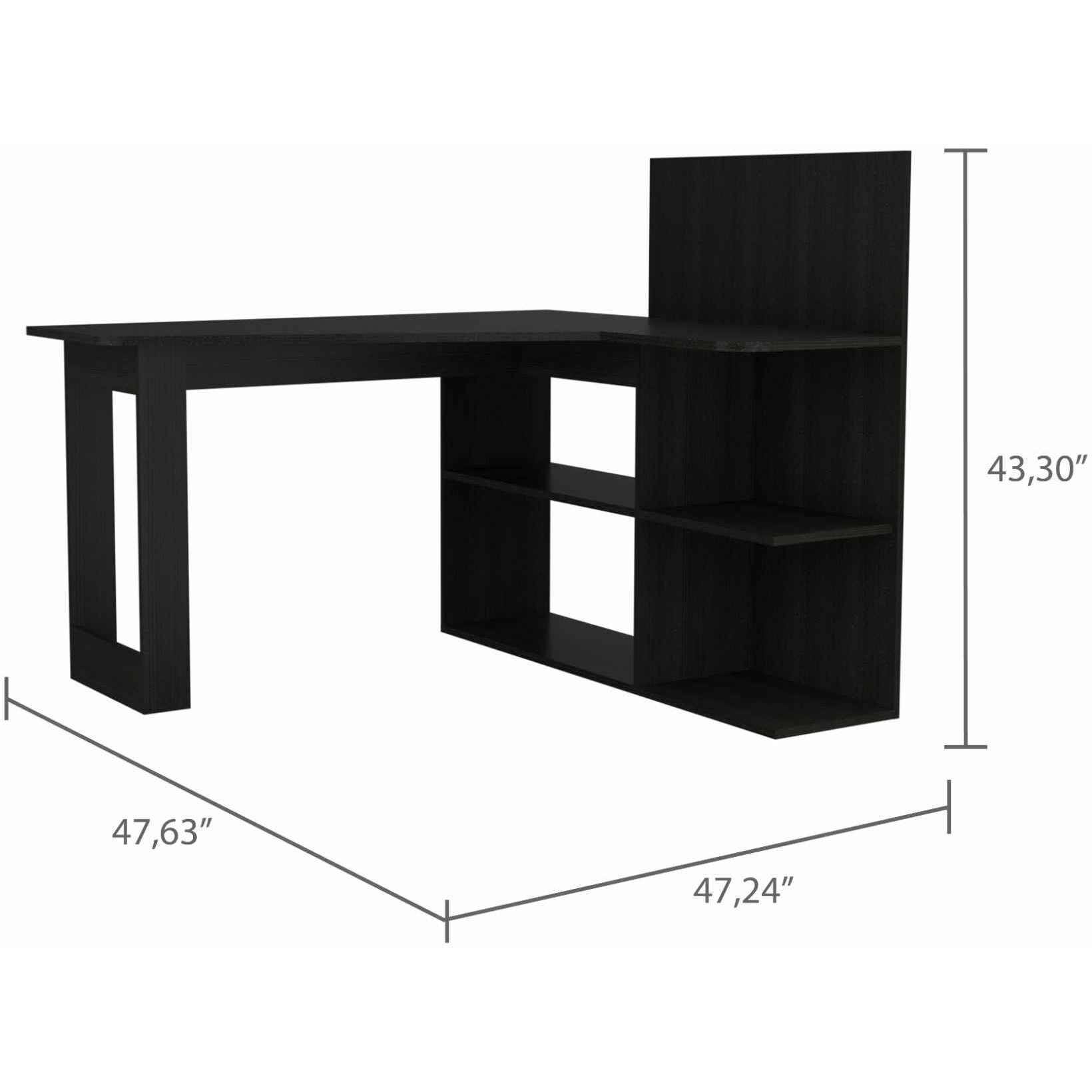 Marek Black L Shaped Computer Desk