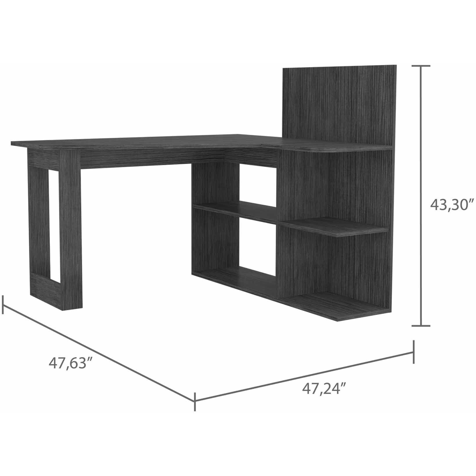 Marek Gray Oak L Shaped Computer Desk