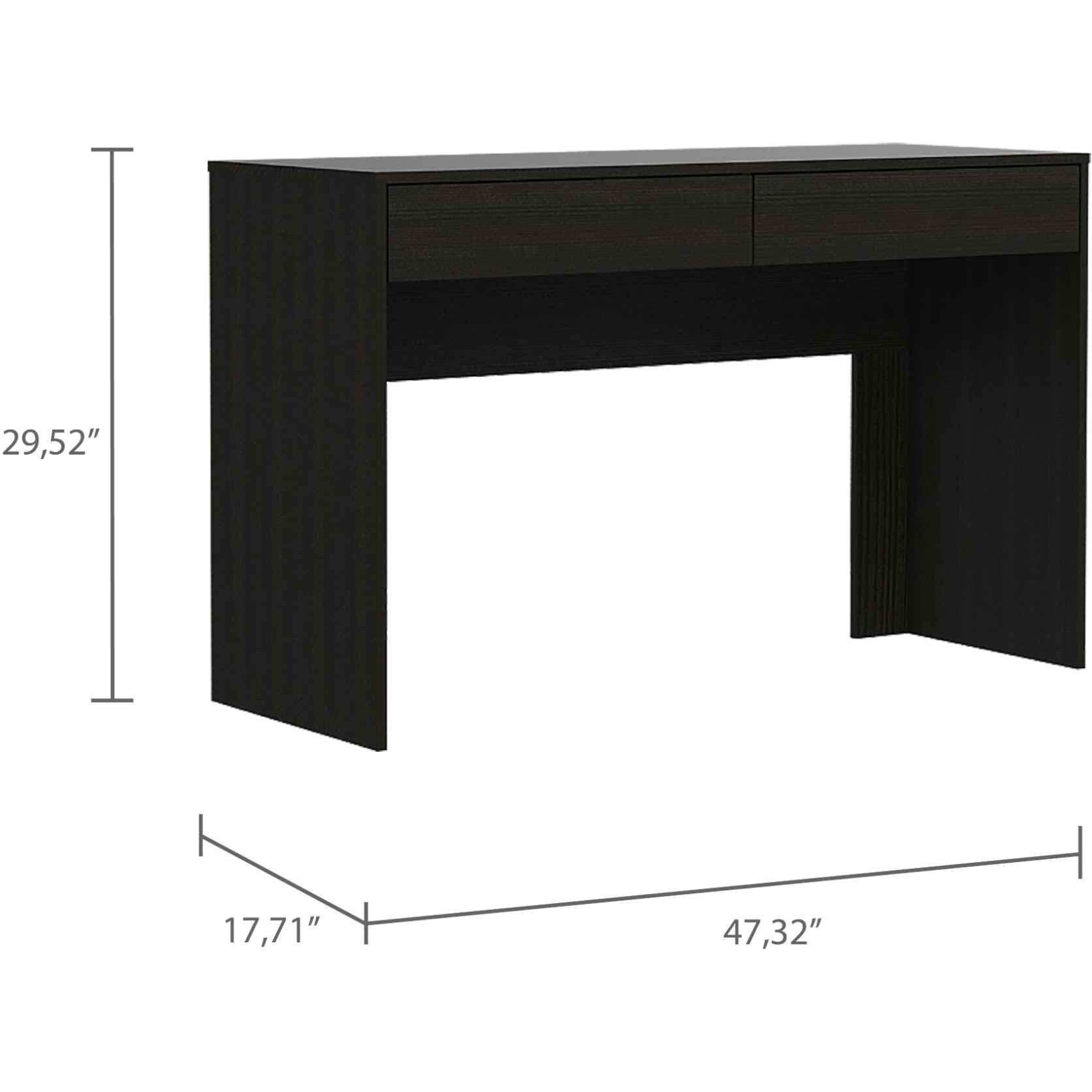Clio Black Computer Desk With Two Drawers