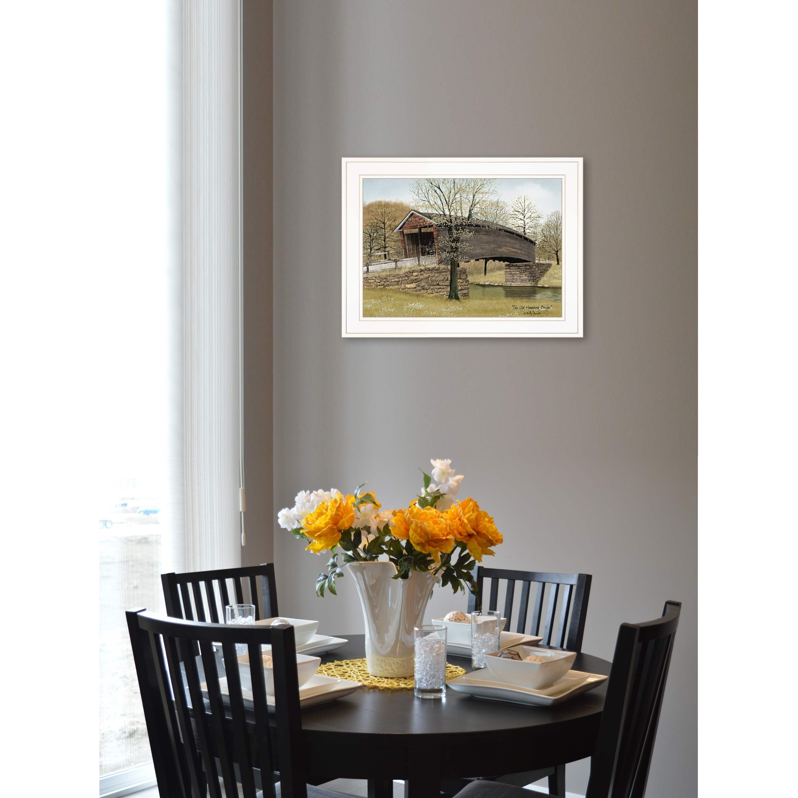 The Old Humpback Bridge 1 White Framed Print Wall Art