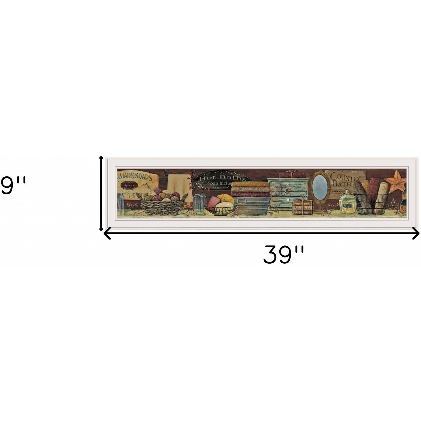 Country Bath Shelf 2 White Framed Print Wall Art
