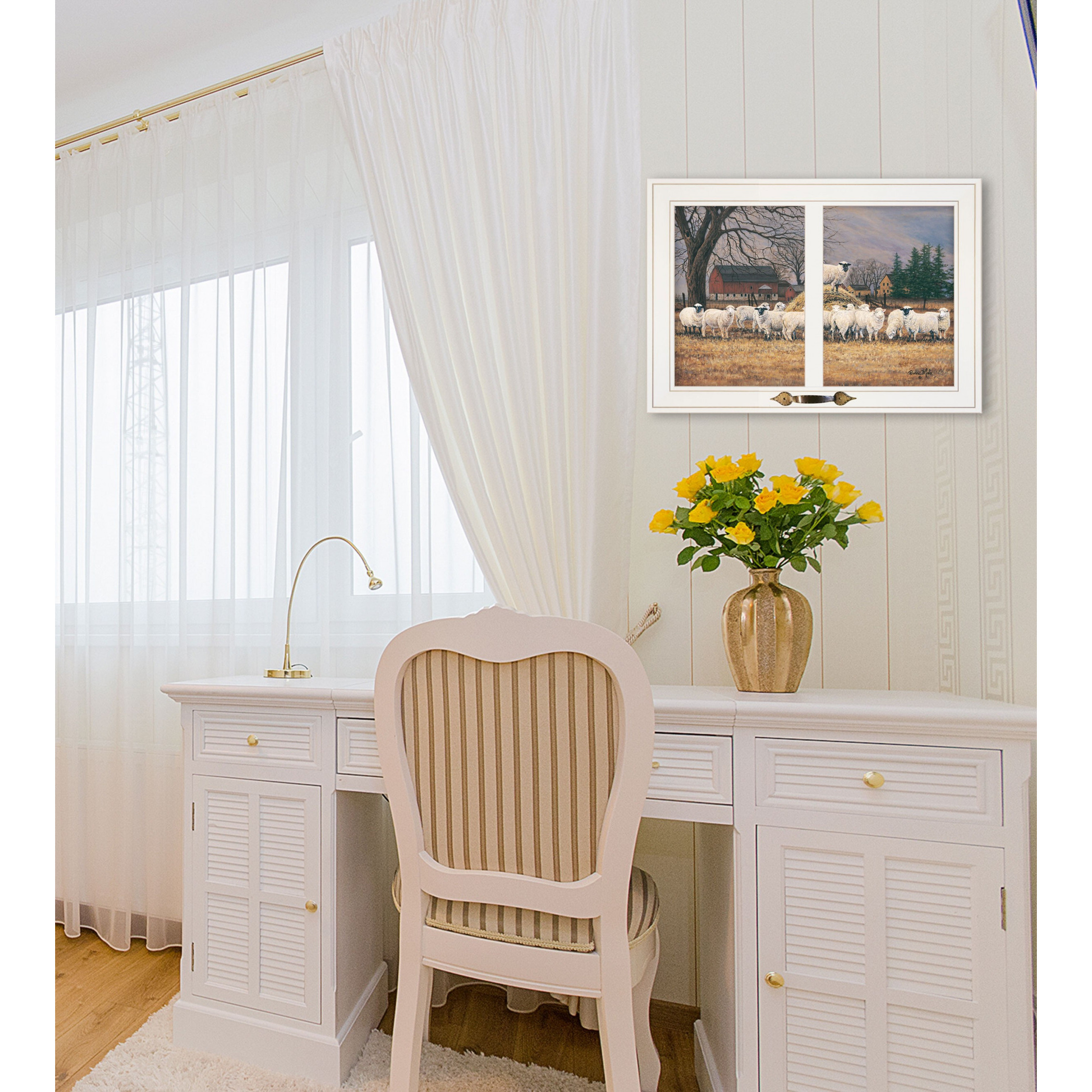 Wool Gathering 2 White Framed Print Wall Art