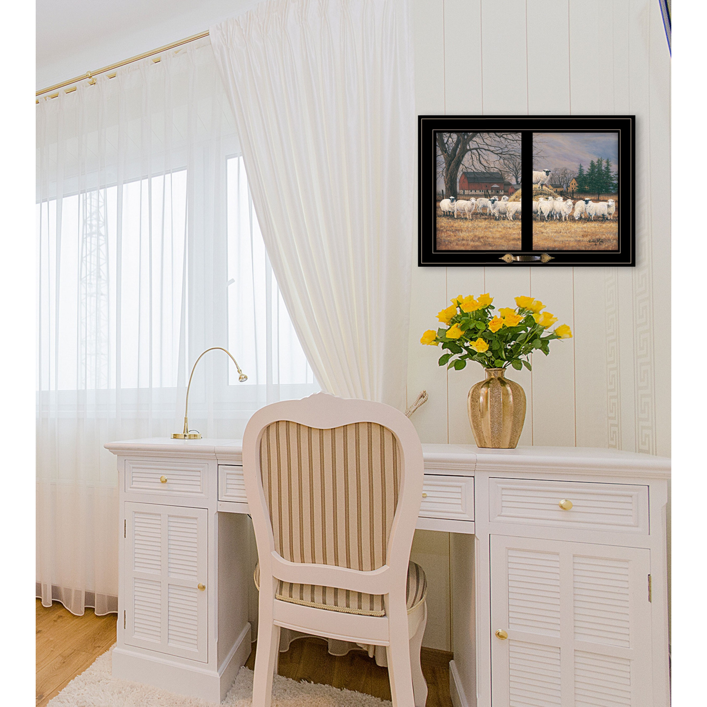 Wool Gathering 3 Black Framed Print Wall Art