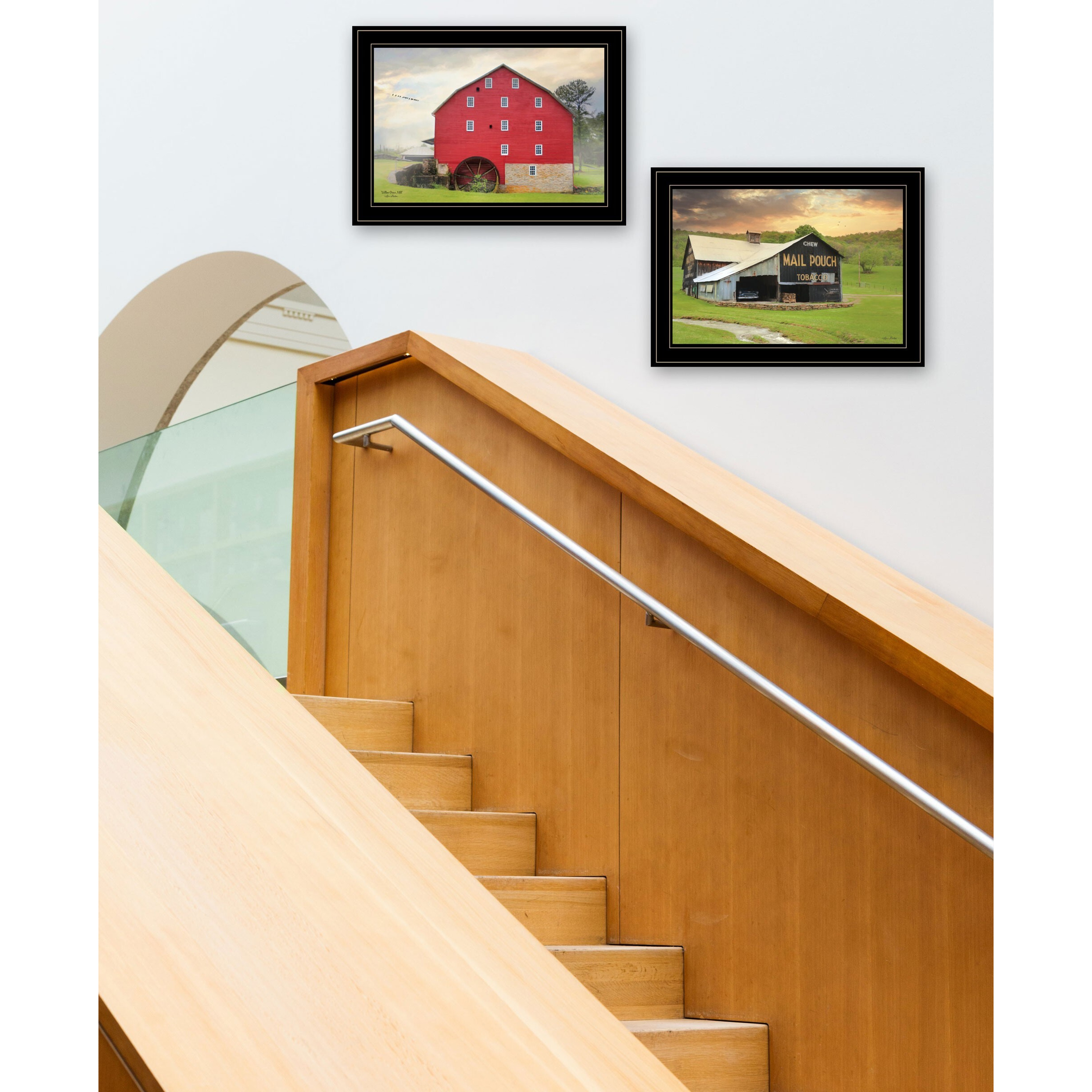 Set Of Two Mail Pouch Barn And Mill 2 Black Framed Print Wall Art