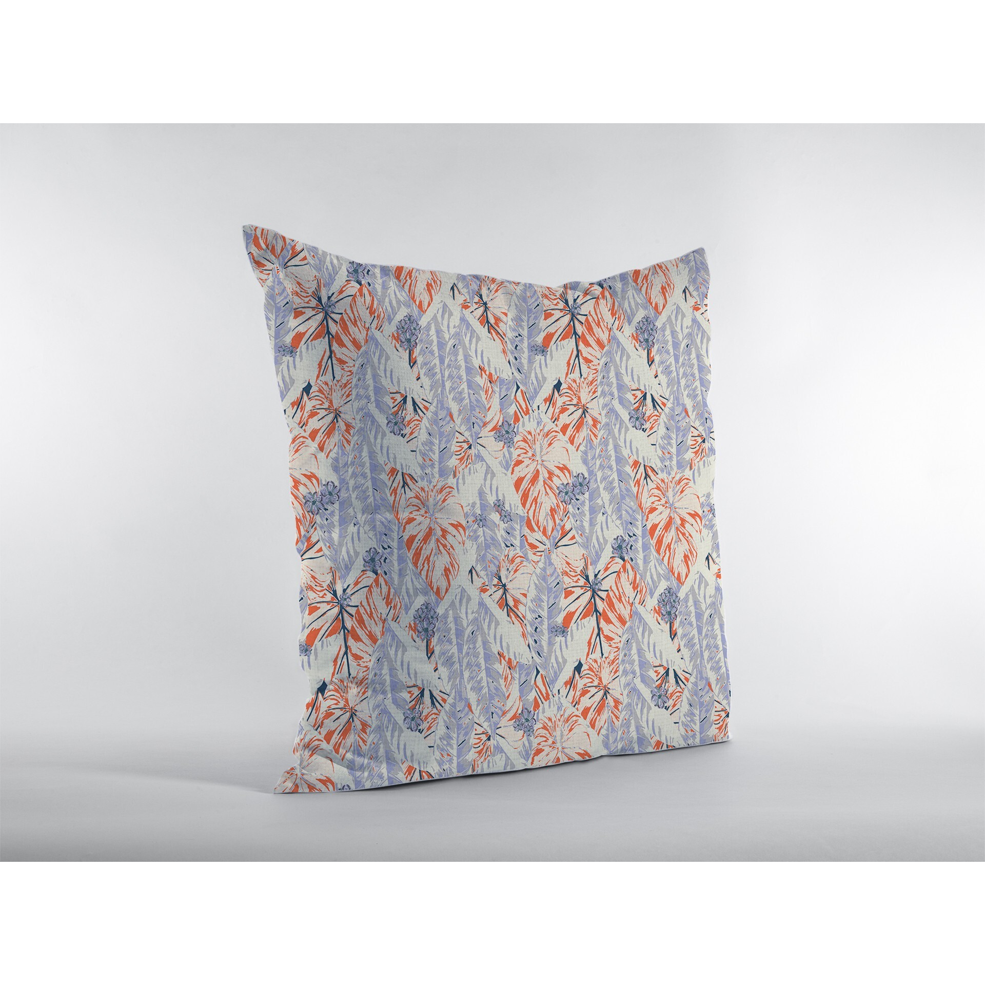 16"" Orange Lavender Tropics Zippered Suede Throw Pillow