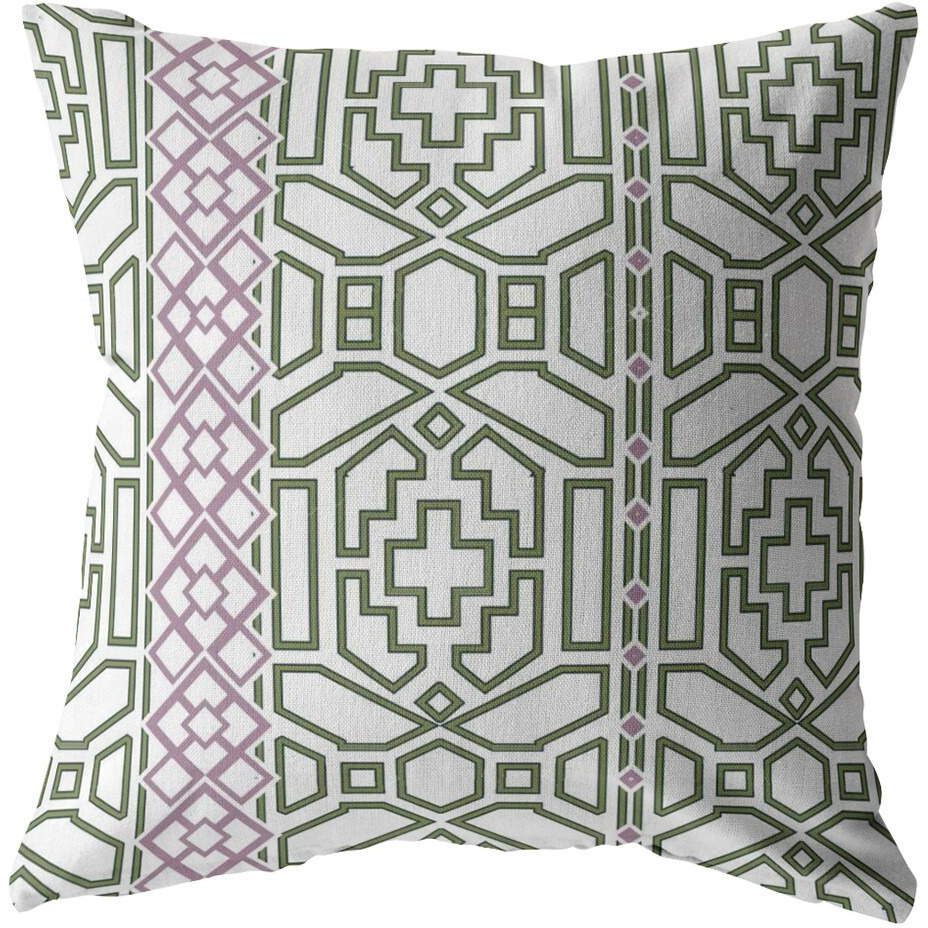 16"" White Bird Maze Double Sided Suede Throw Pillow