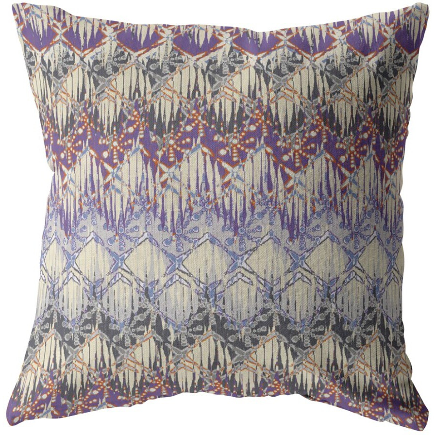 16 Magenta Cream Hatch Zippered Suede Throw Pillow