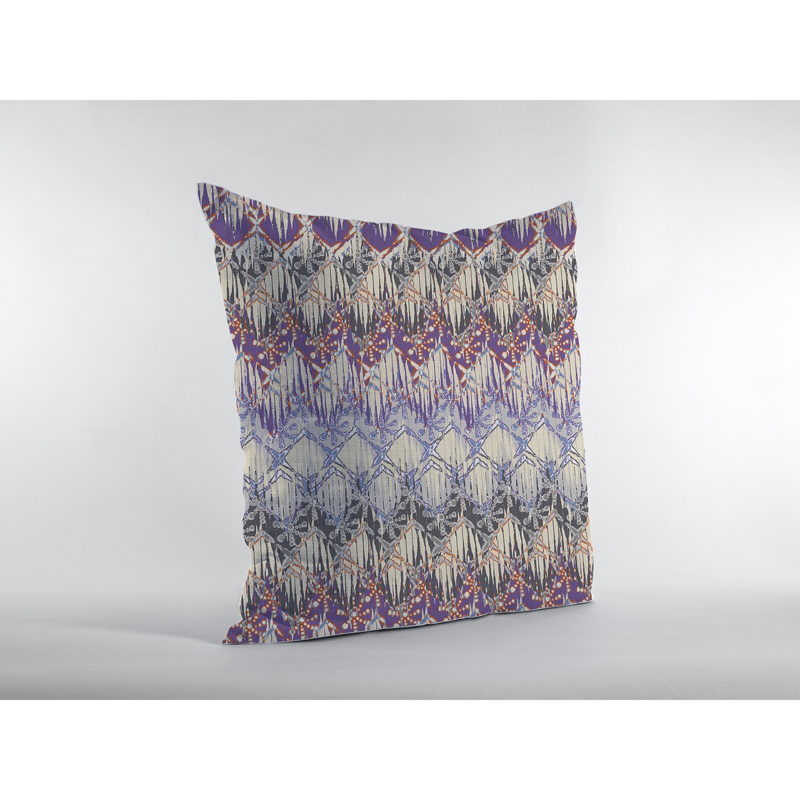 16 Magenta Cream Hatch Zippered Suede Throw Pillow
