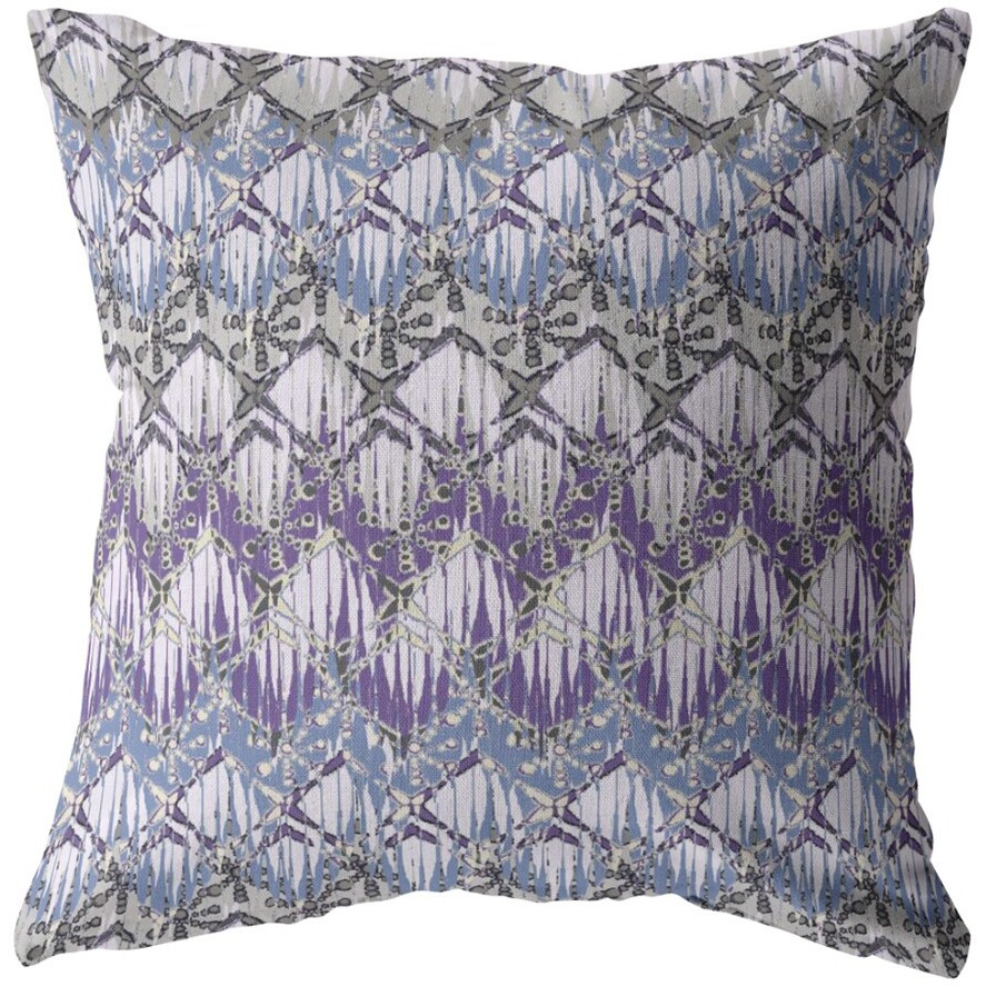 16 Purple Gray Hatch Zippered Suede Throw Pillow