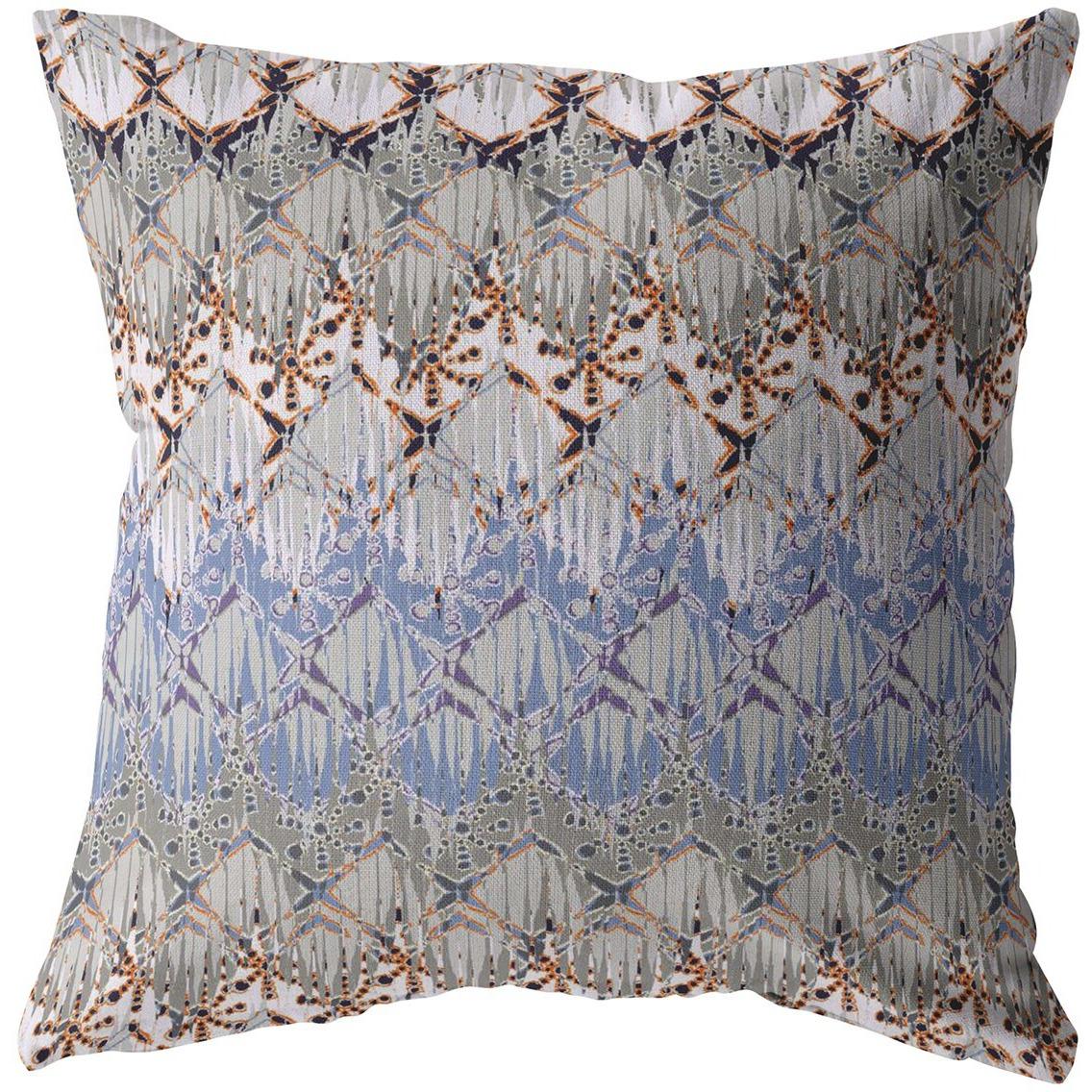 16 Orange Gray Hatch Zippered Suede Throw Pillow