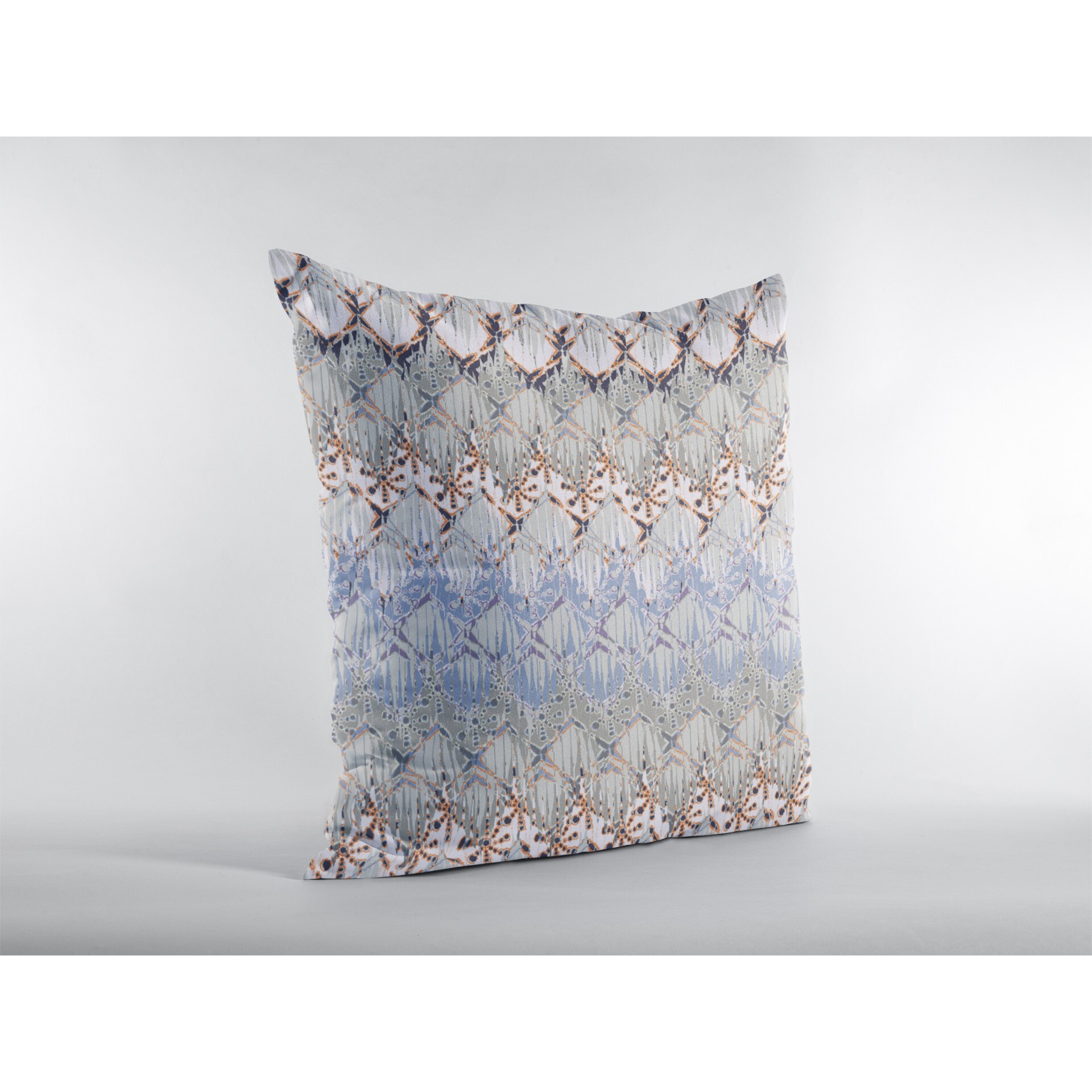 16 Orange Gray Hatch Zippered Suede Throw Pillow
