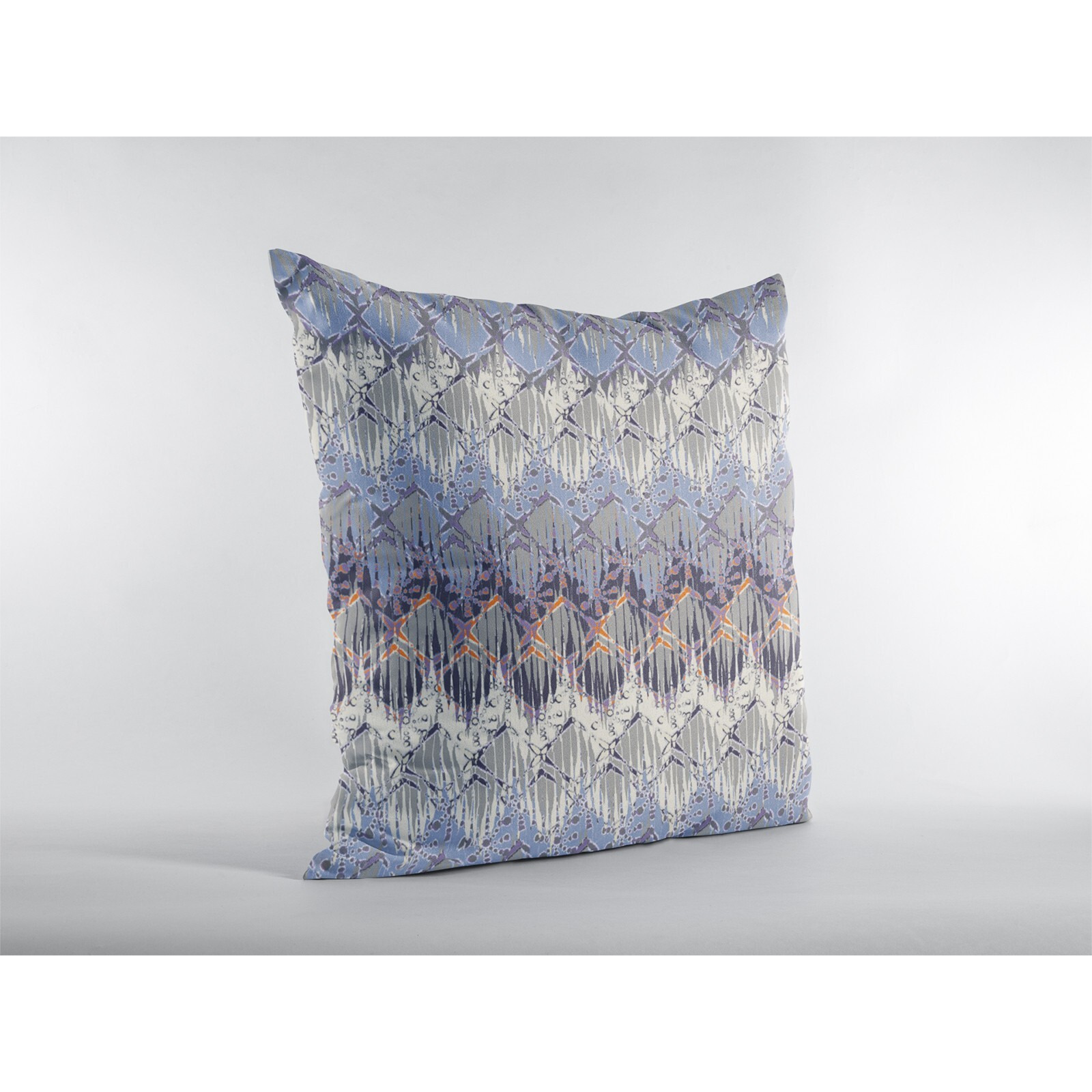 16 Blue Gray Hatch Zippered Suede Throw Pillow