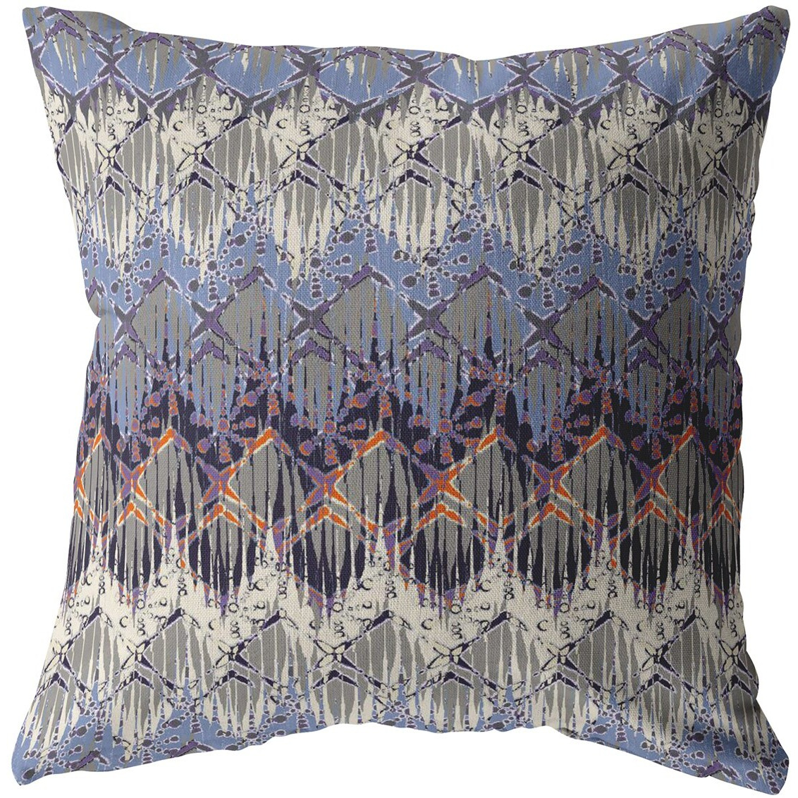 18 Blue Gray Hatch Zippered Suede Throw Pillow