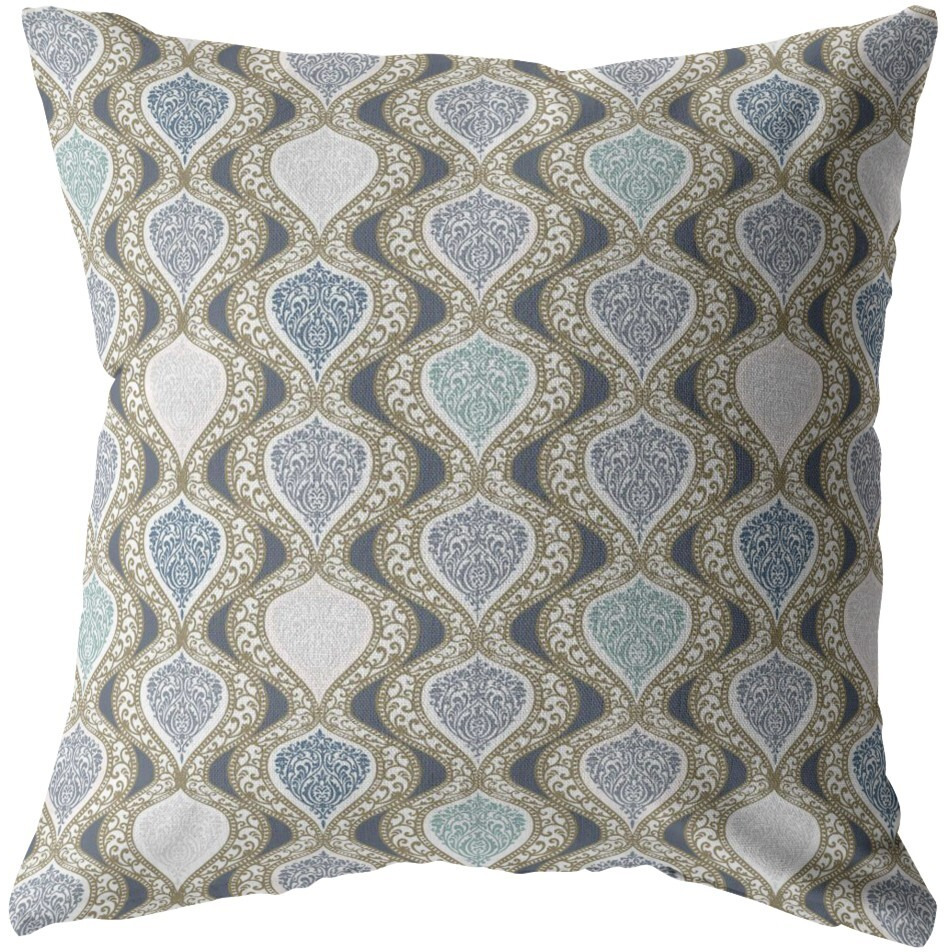 16 Gray Ogee Zippered Suede Throw Pillow