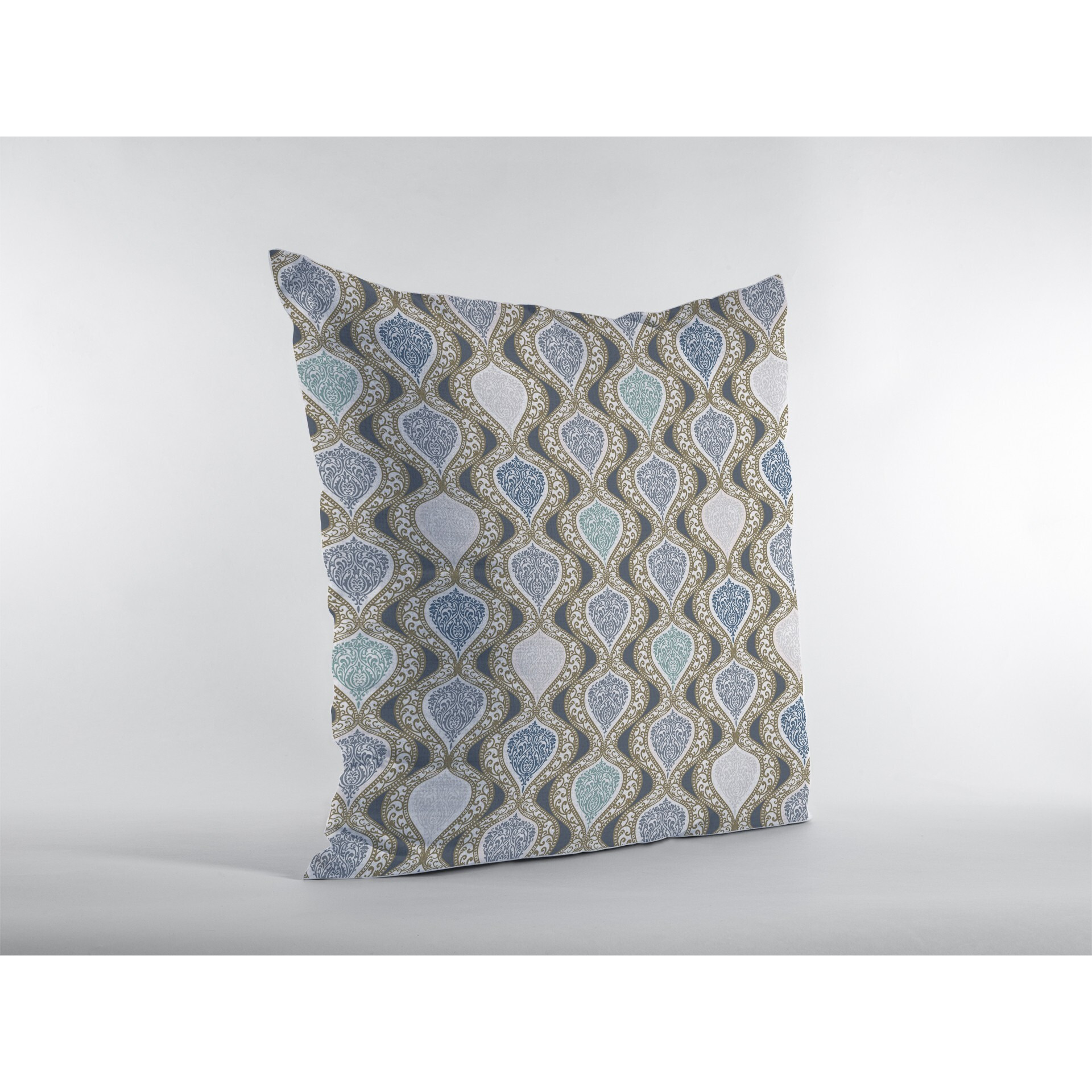 16 Gray Ogee Zippered Suede Throw Pillow