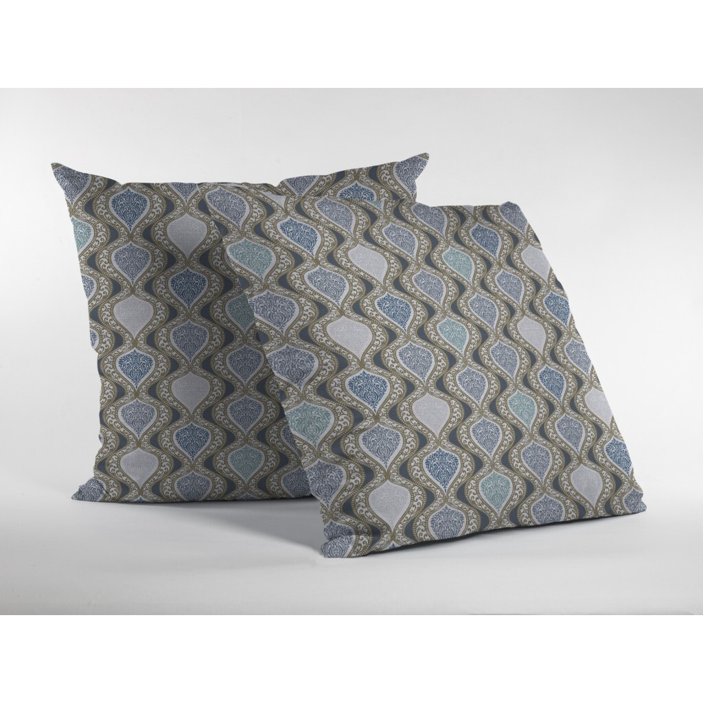 16 Gray Ogee Zippered Suede Throw Pillow