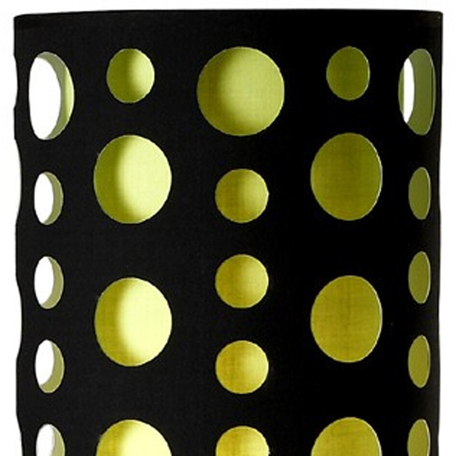 66"" Steel Novelty Floor Lamp With Black And Green Drum Shade