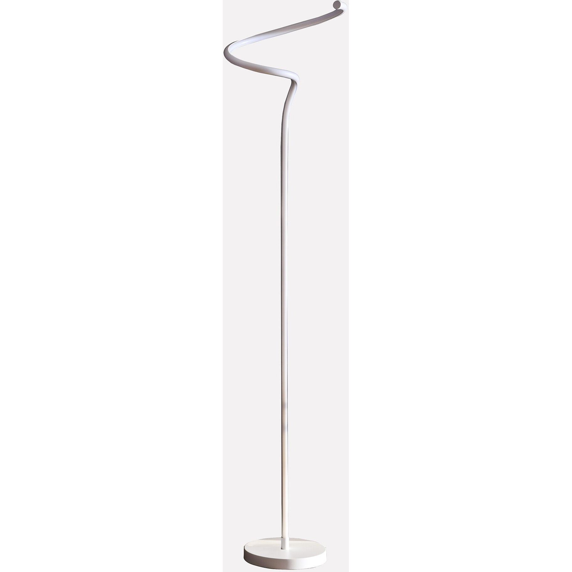 51"" White Led Novelty Curvy Spiral Floor Lamp