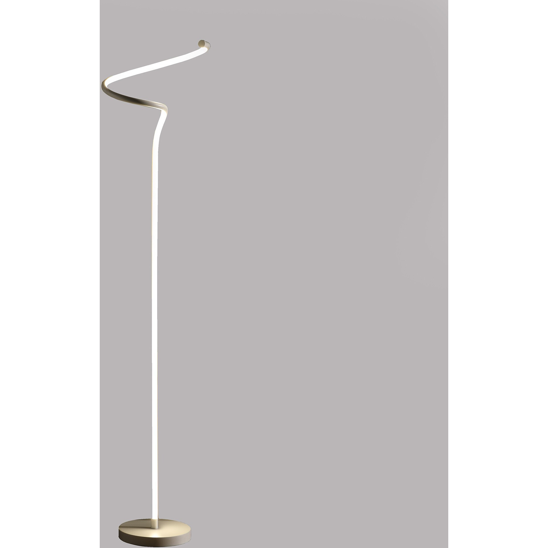 51"" White Led Novelty Curvy Spiral Floor Lamp
