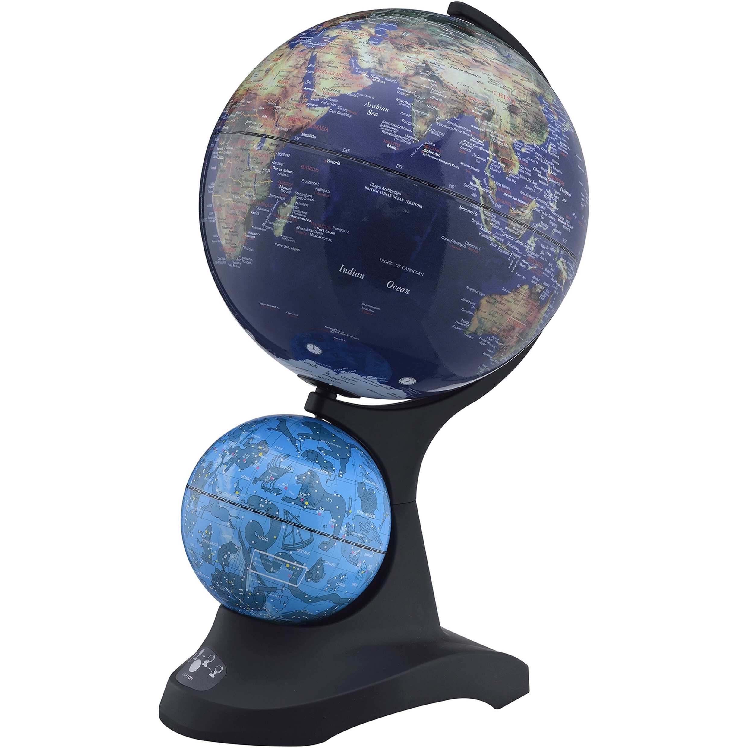 18"" Blue Black And Navy Polyresin Dual Globe