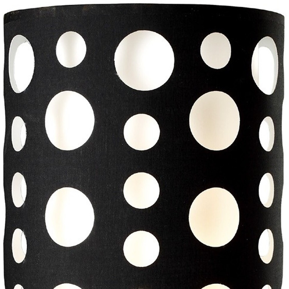 33"" Black Metal Novelty Black And White Drum Shade