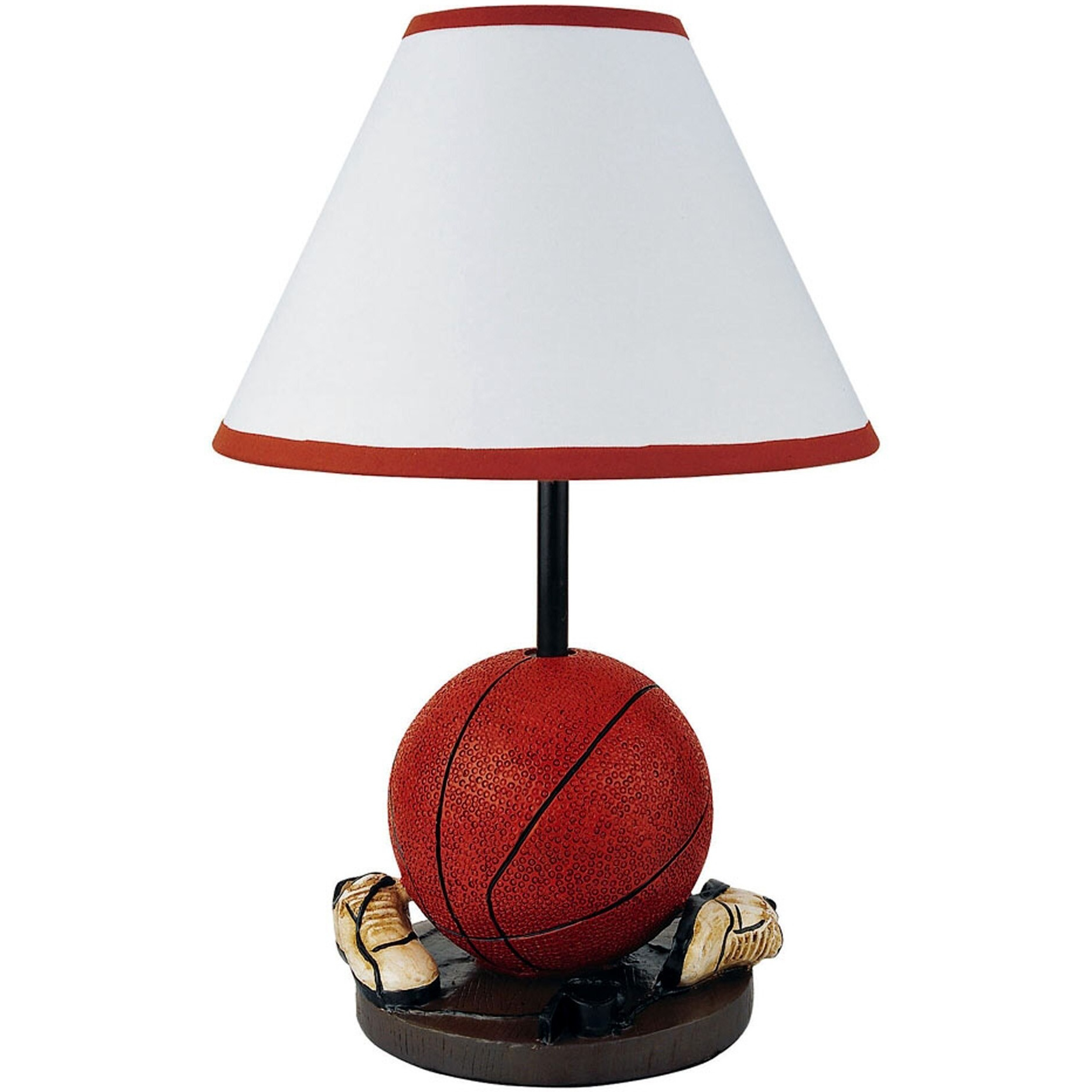 15"" Orange Bedside Table Lamp With White Shade