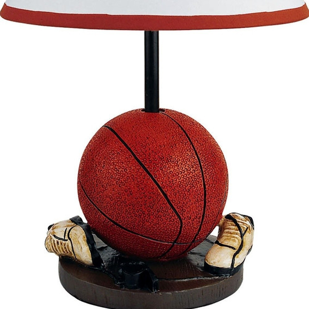 15"" Orange Bedside Table Lamp With White Shade