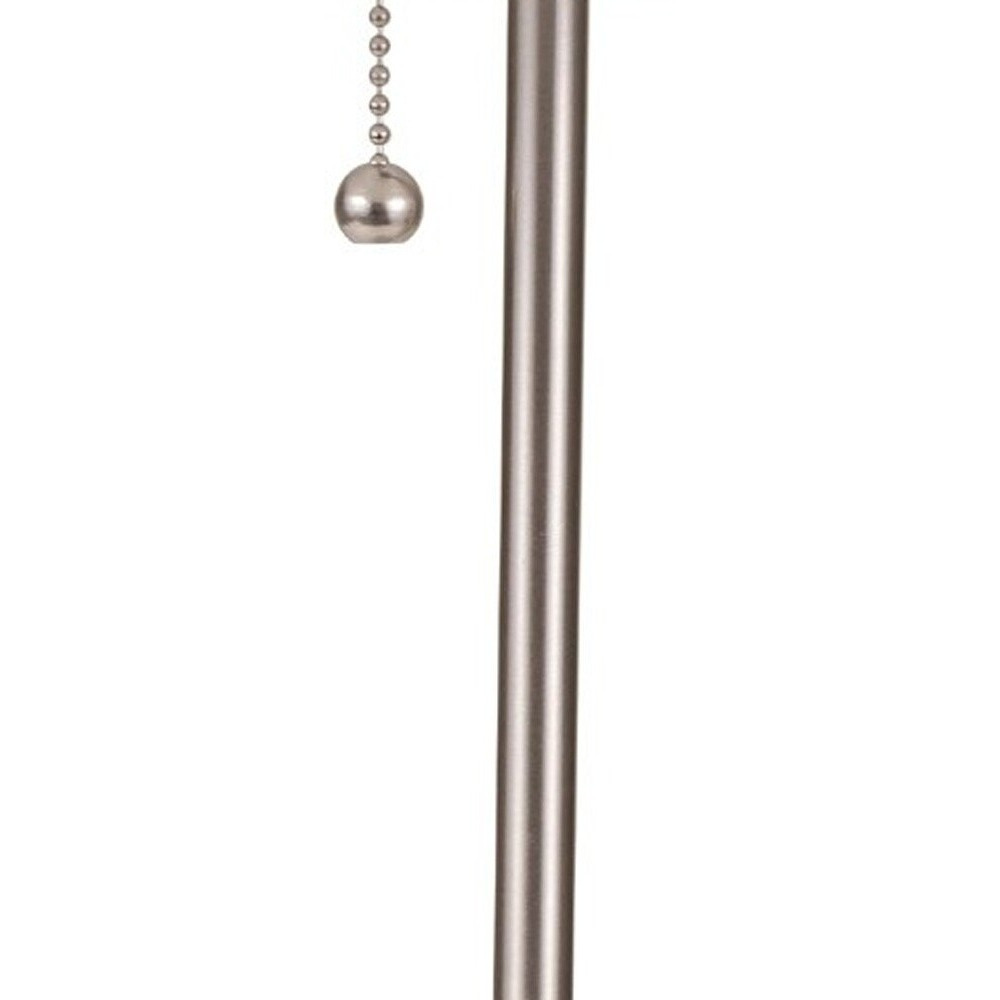 20"" Silver Metal Candlestick Table Lamp With White Classic Drum Shade