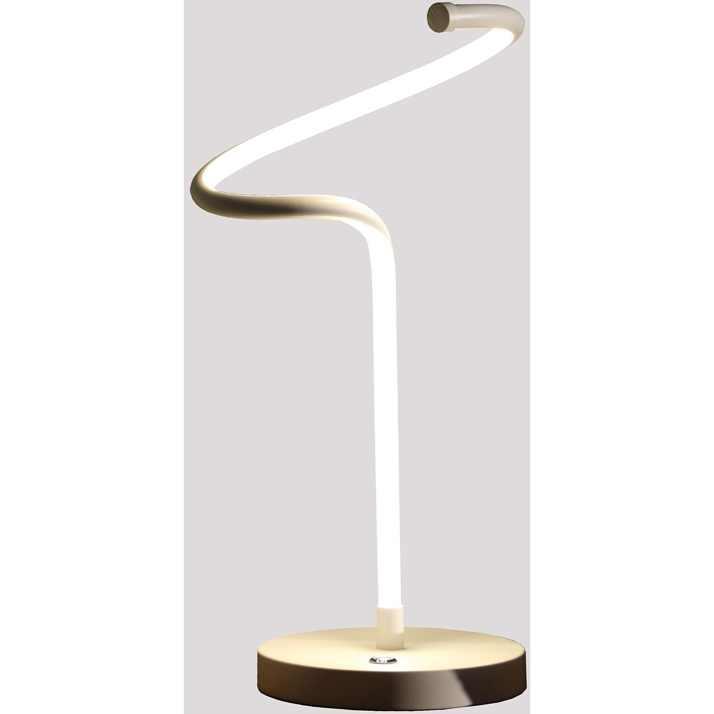 18"" White Curvy Spiral Led Table Lamp