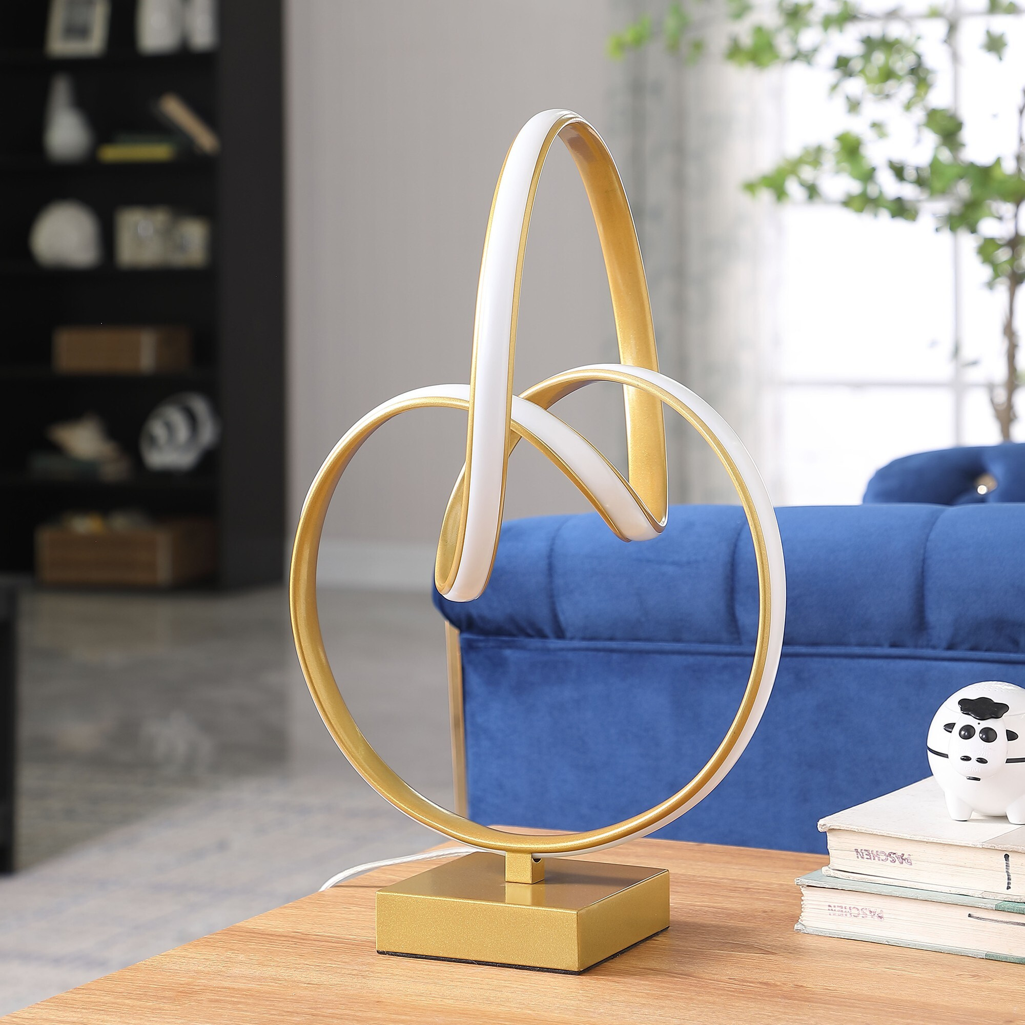 19"" Gold Metal Abstract Geo Led Table Lamp