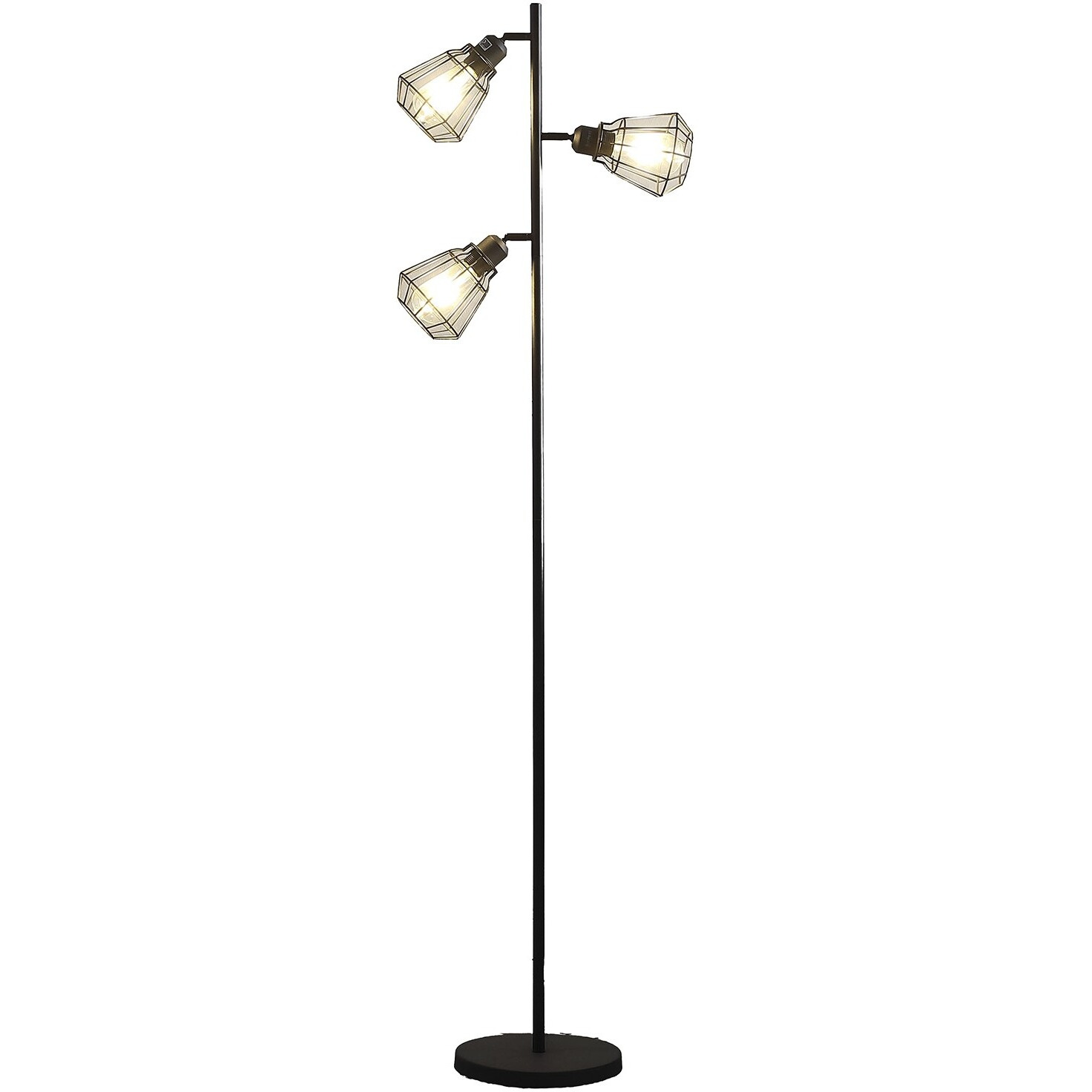 66"" Black Three Light Tree Floor Lamp Set