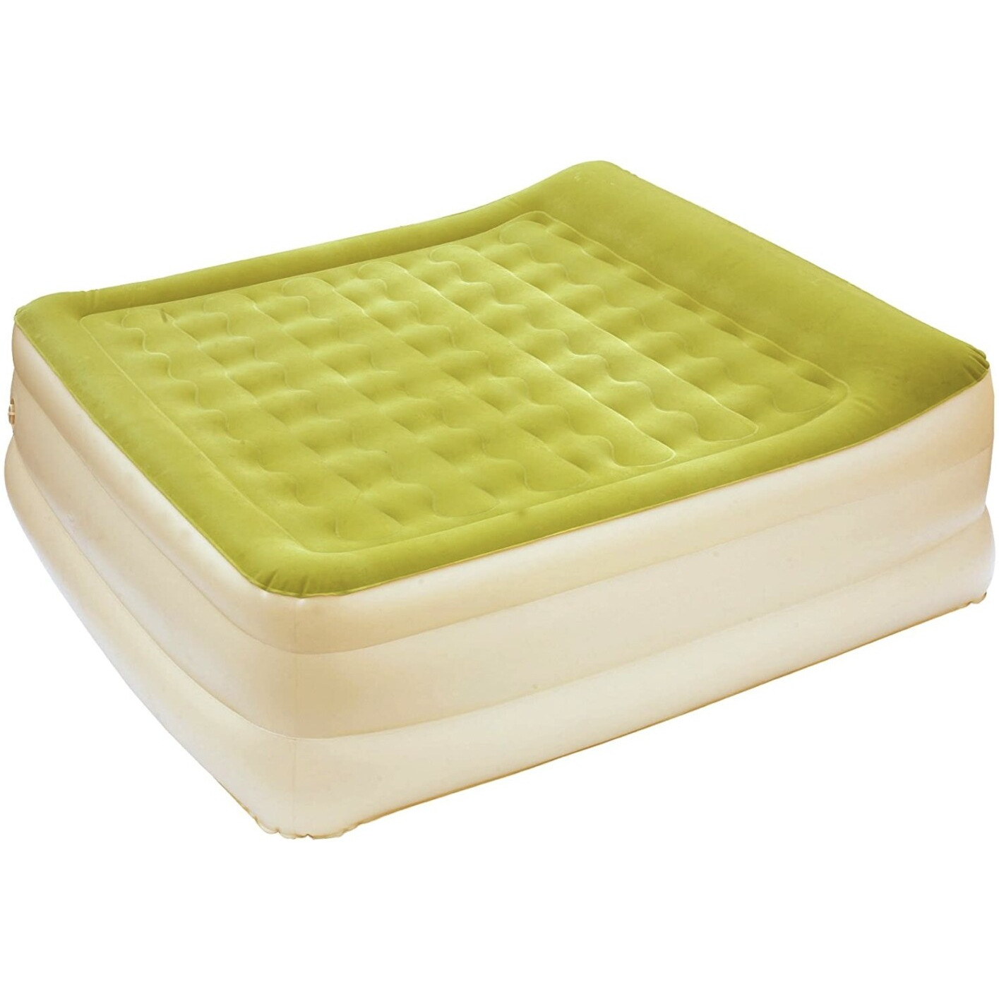 Raised Head Moss Green Inflatable Queen Size Bed Mattress